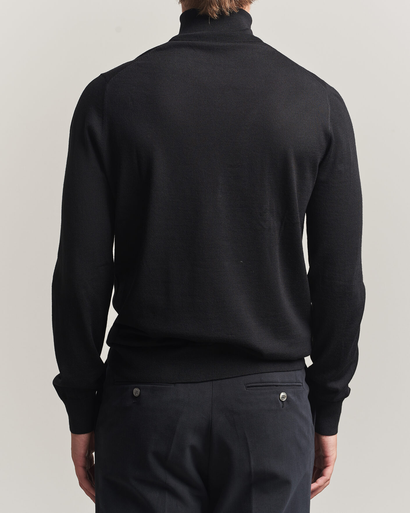 Heren | Truien | Tiger of Sweden | Nevile Extra Fine Merino Polo Black