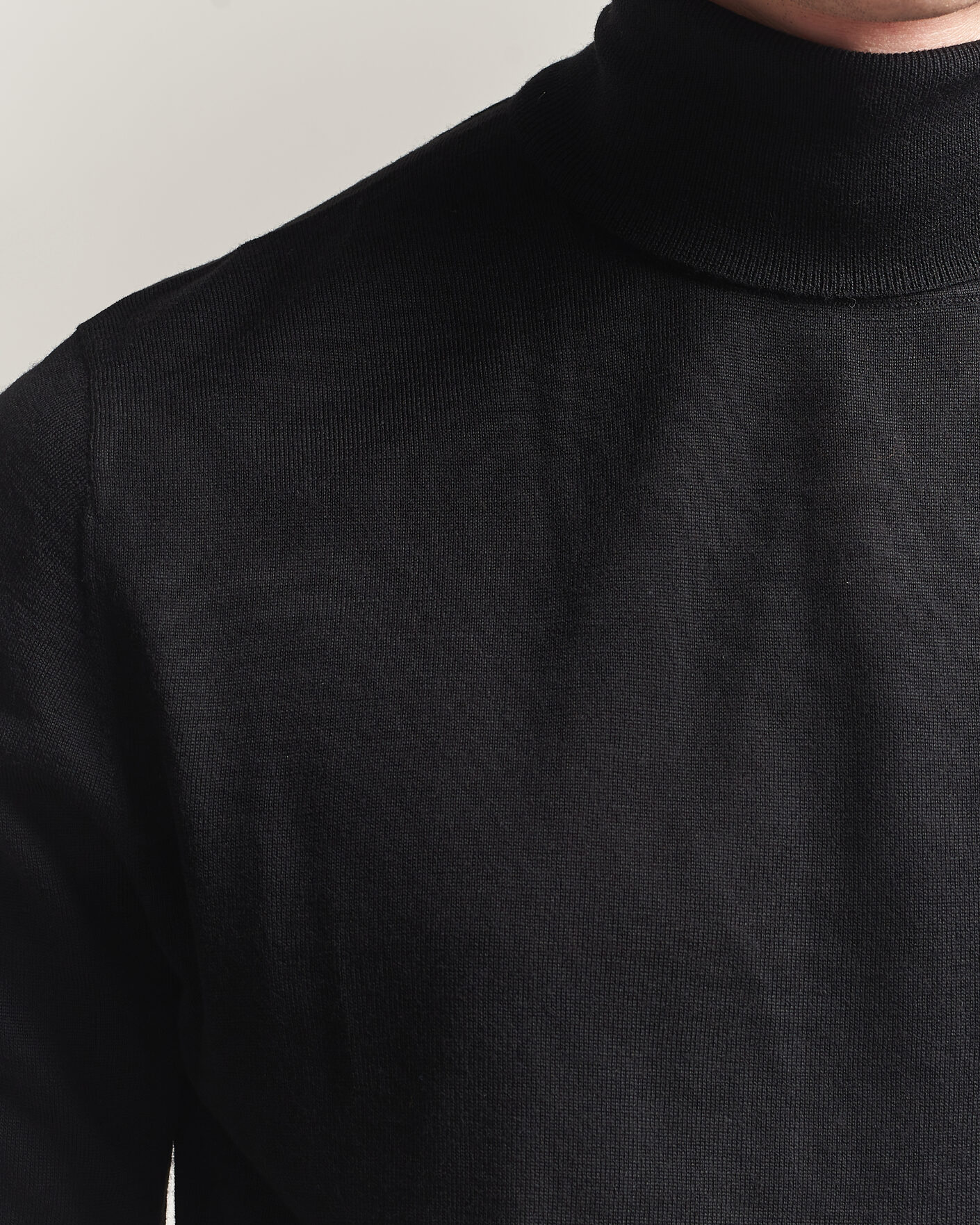 Heren | Truien | Tiger of Sweden | Nevile Extra Fine Merino Polo Black