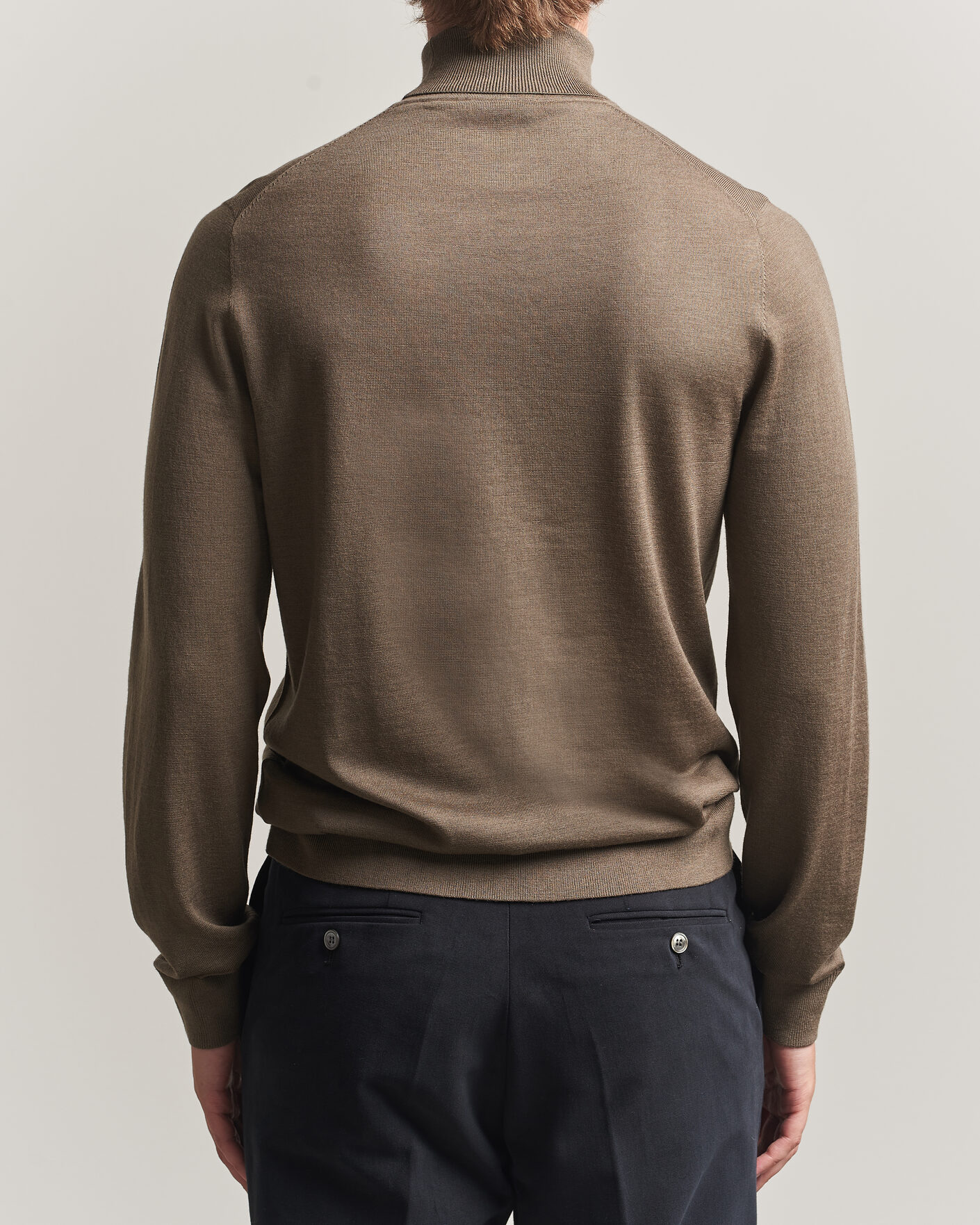 Heren | Truien | Tiger of Sweden | Nevile Extra Fine Merino Polo Aged Timber