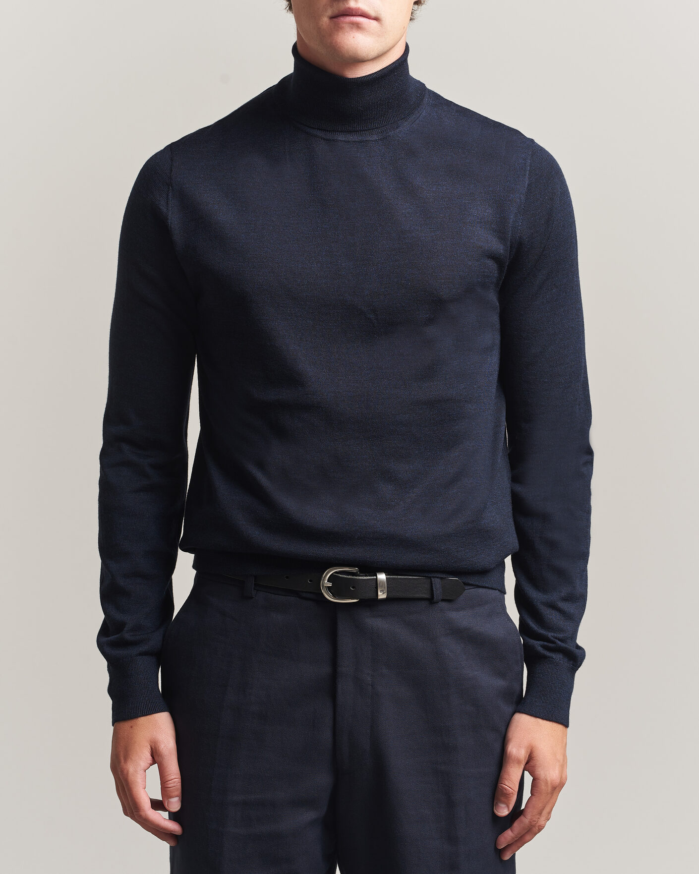 Heren | Truien | Tiger of Sweden | Nevile Extra Fine Merino Polo Light Ink