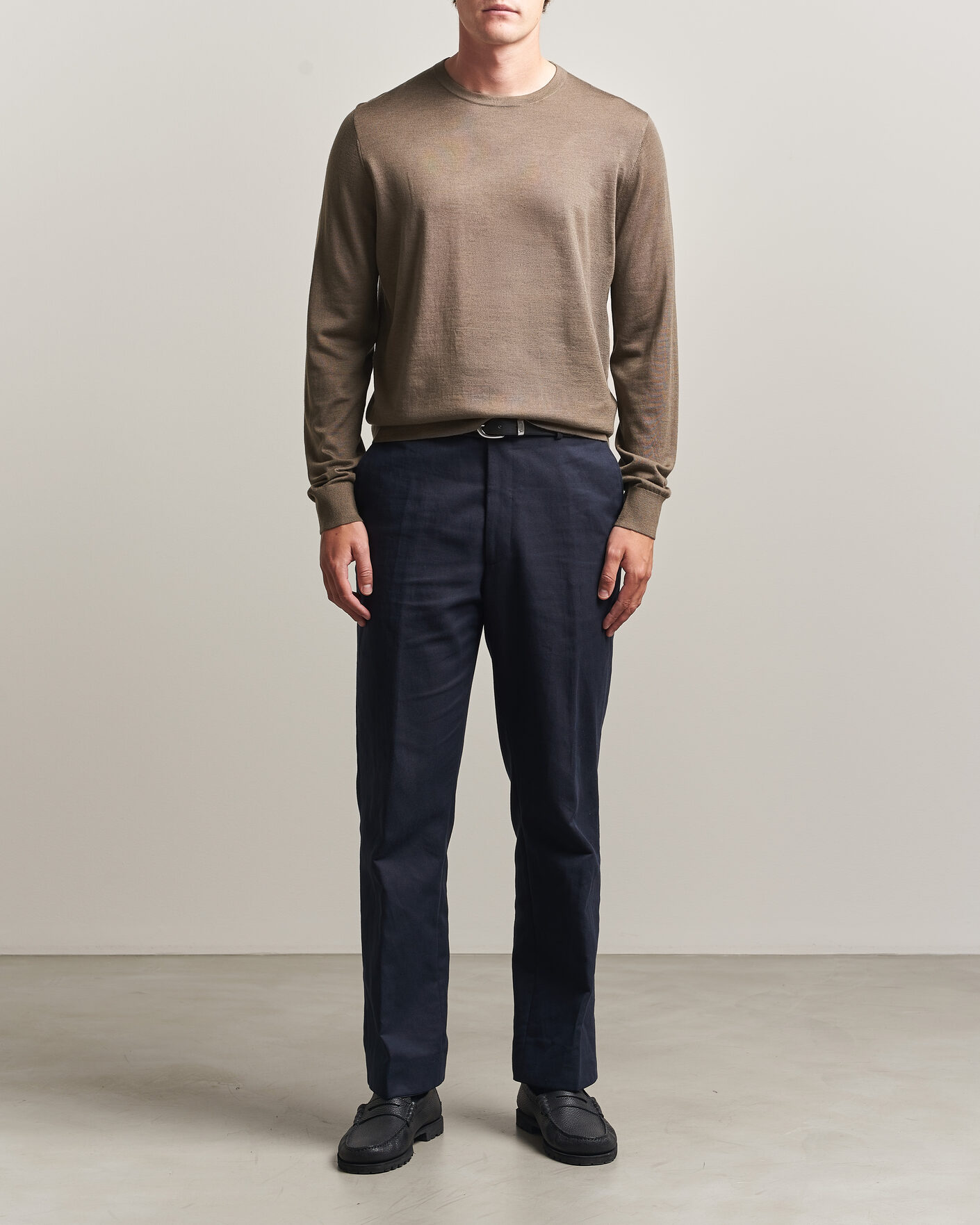 Heren | Truien | Tiger of Sweden | Connor Extra Fine Merino Crew Neck Pullover Aged Timber