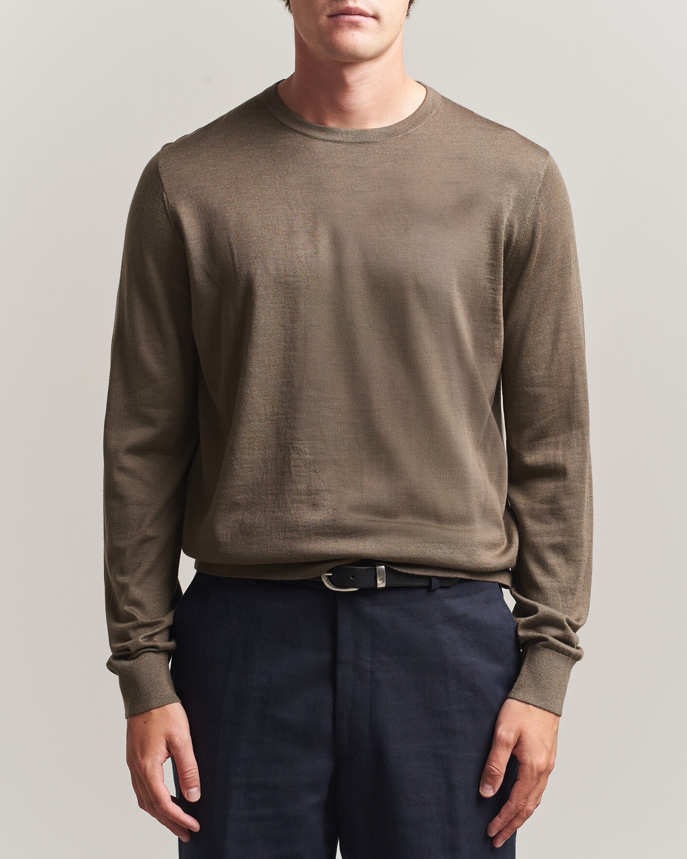 Heren | Truien | Tiger of Sweden | Connor Extra Fine Merino Crew Neck Pullover Aged Timber