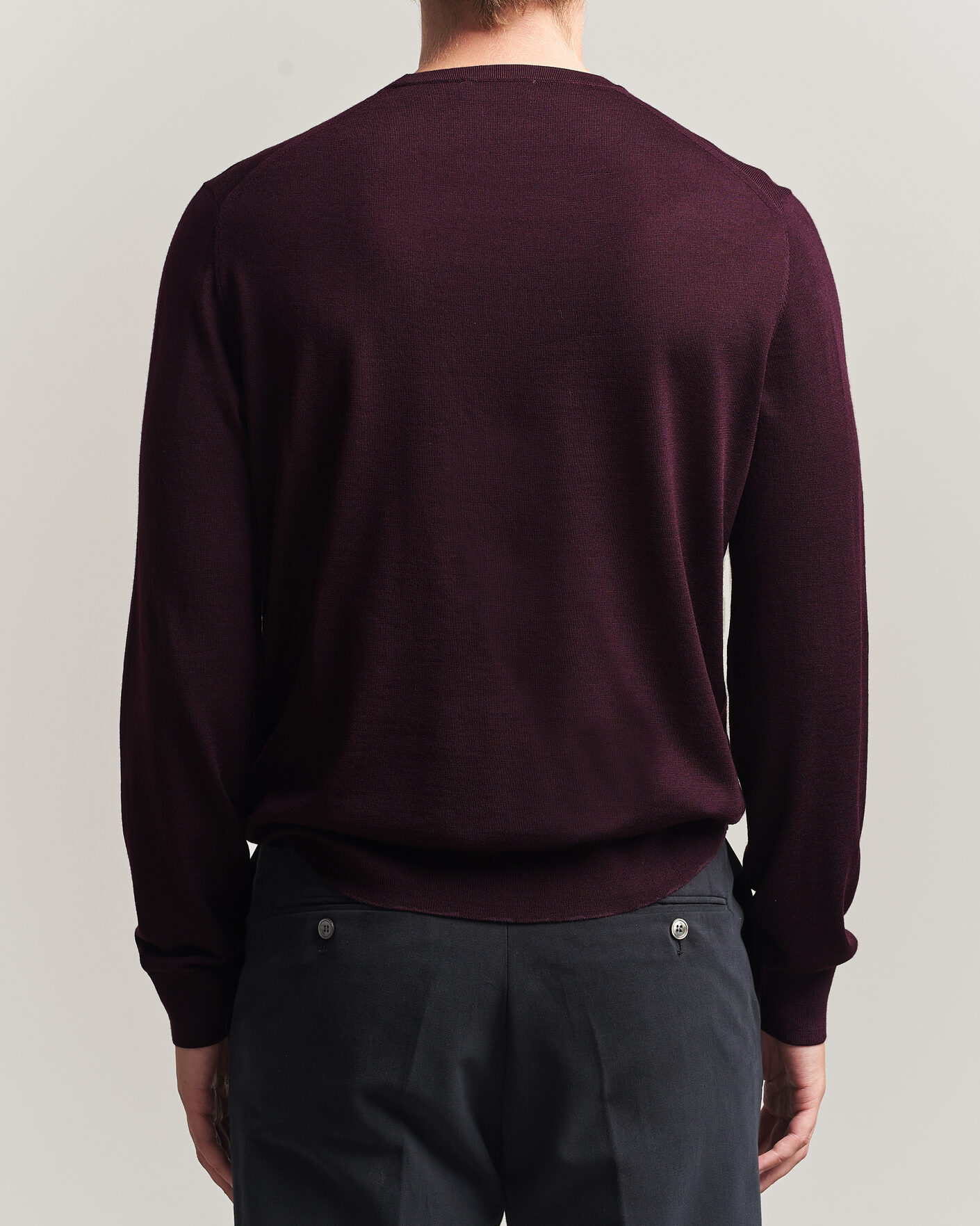 Heren | Truien | Tiger of Sweden | Connor Extra Fine Merino Crew Neck Pullover Aubergine