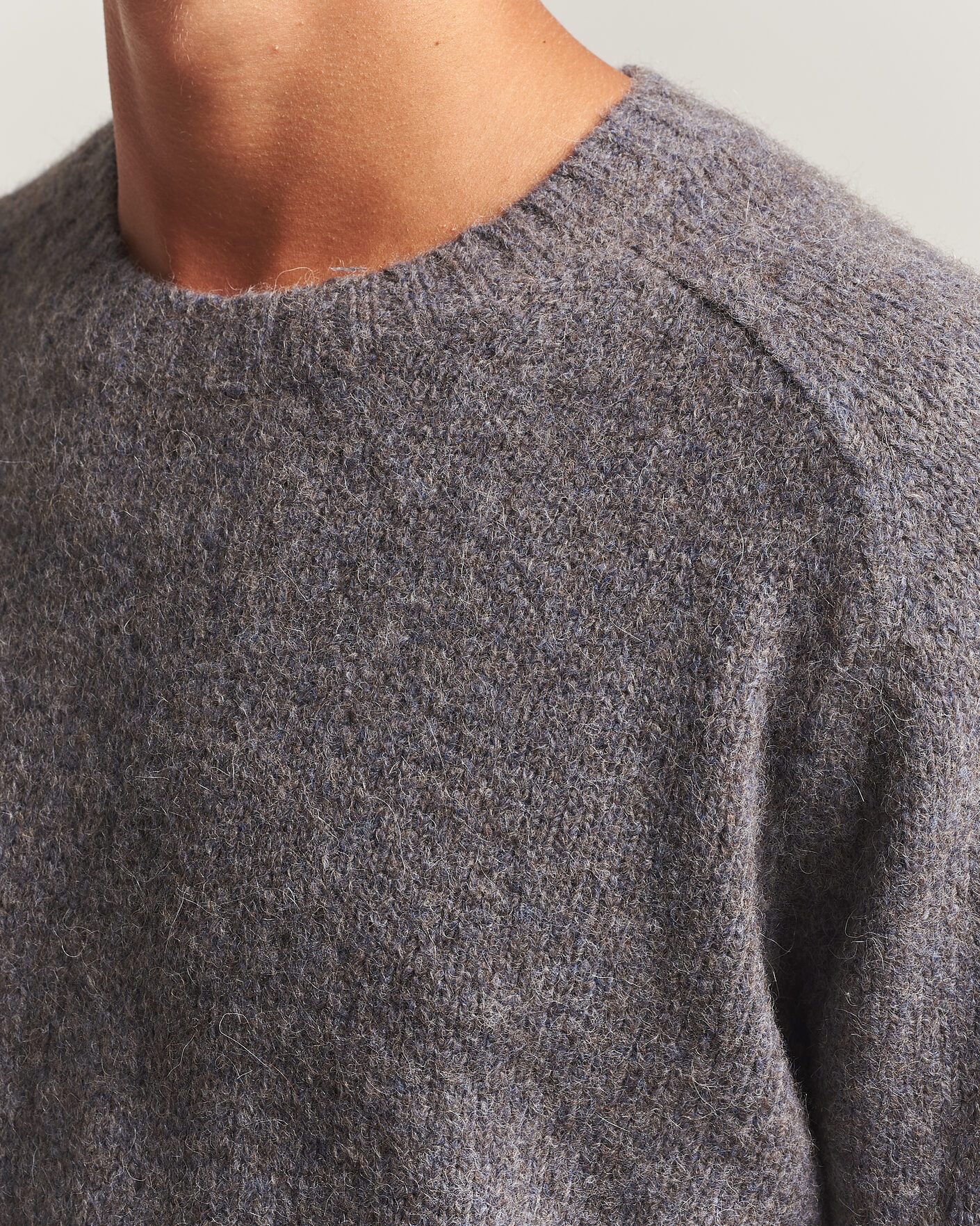 Heren | Truien | Tiger of Sweden | Adryan Yak/Alpaca Knitted Sweater Grey Melange