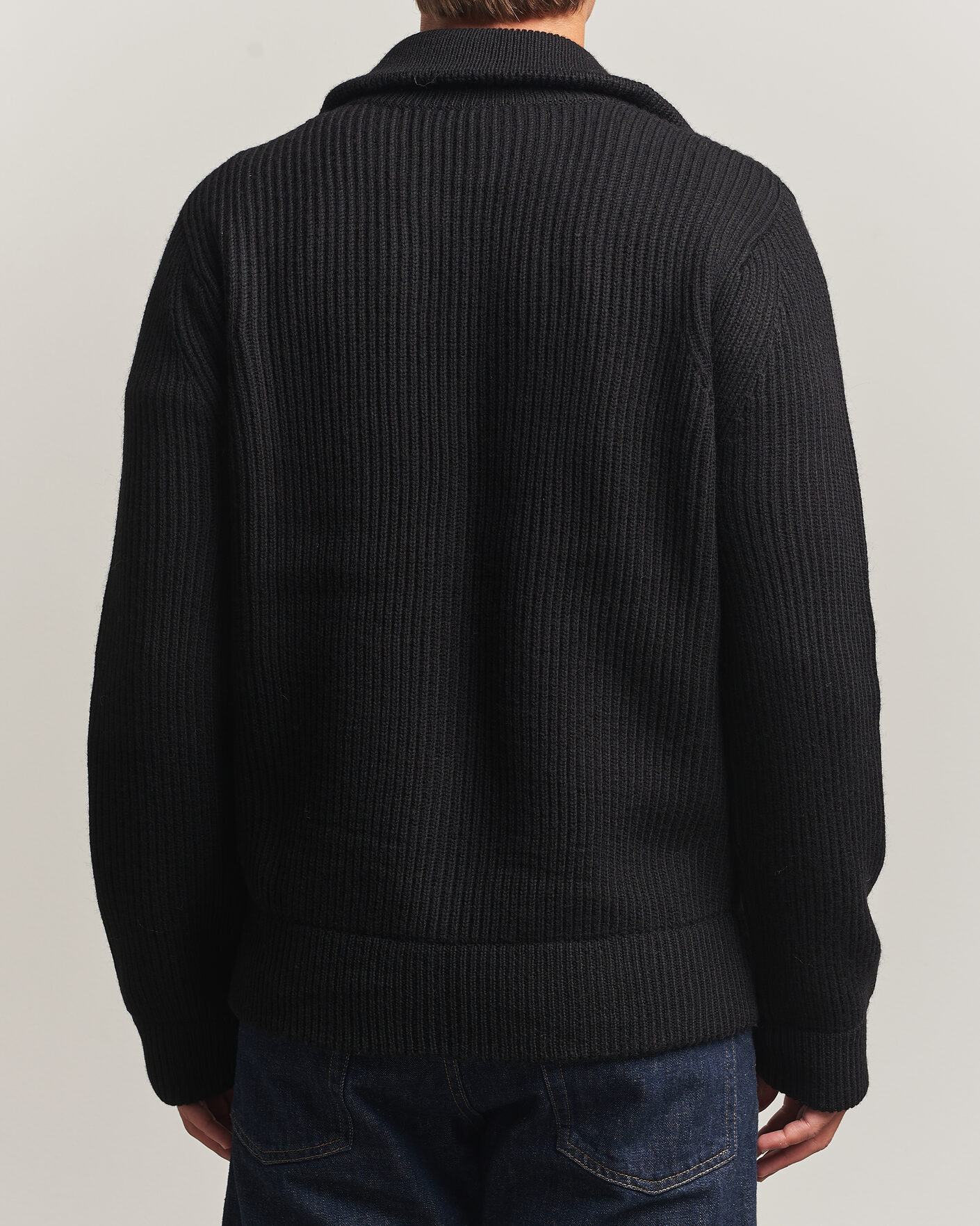 Heren | Truien | Tiger of Sweden | Niall Wool Heavy Knitted Full Zip Black