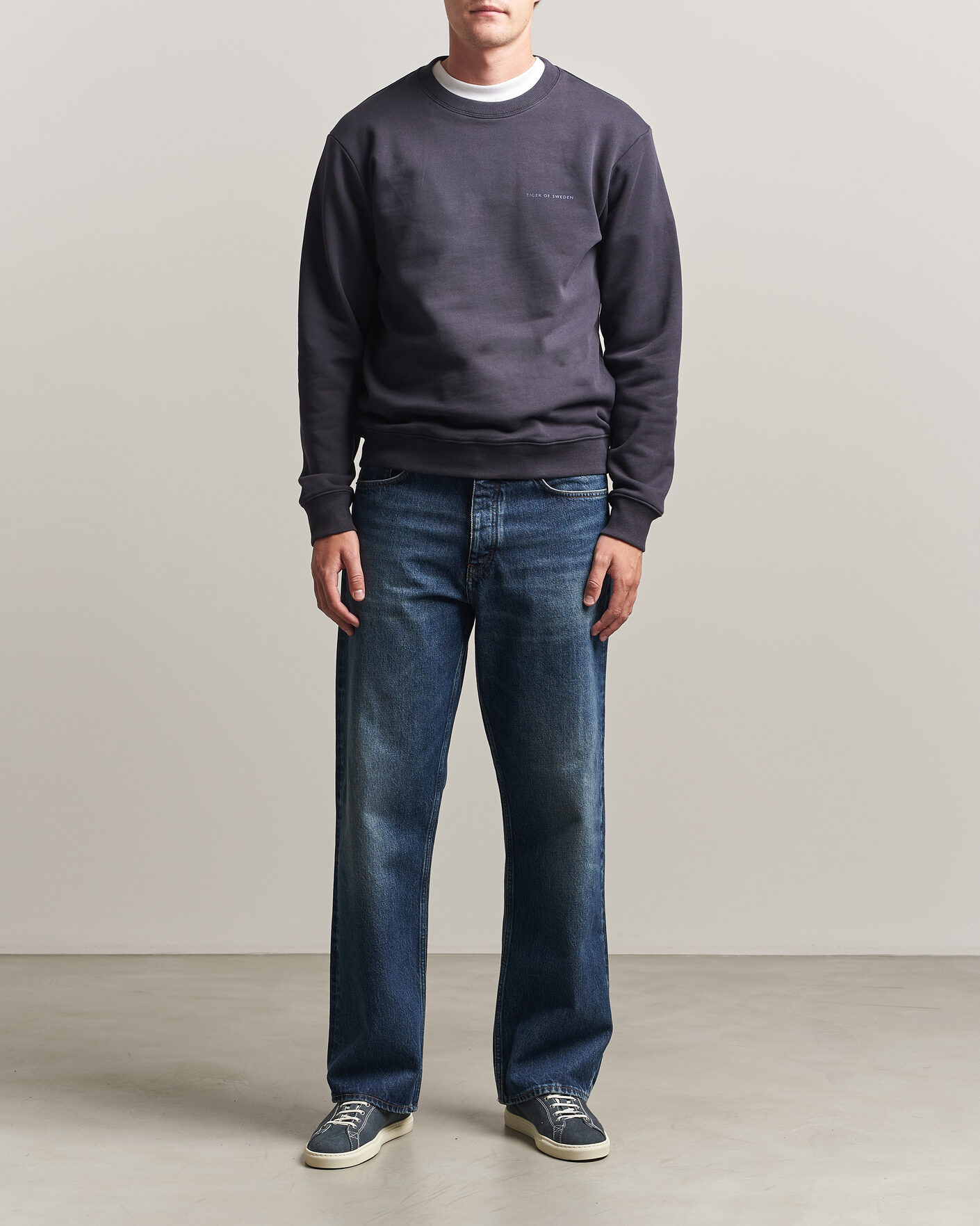 Heren | Truien | Tiger of Sweden | Emerson Crew Neck Sweatshirt Light Ink