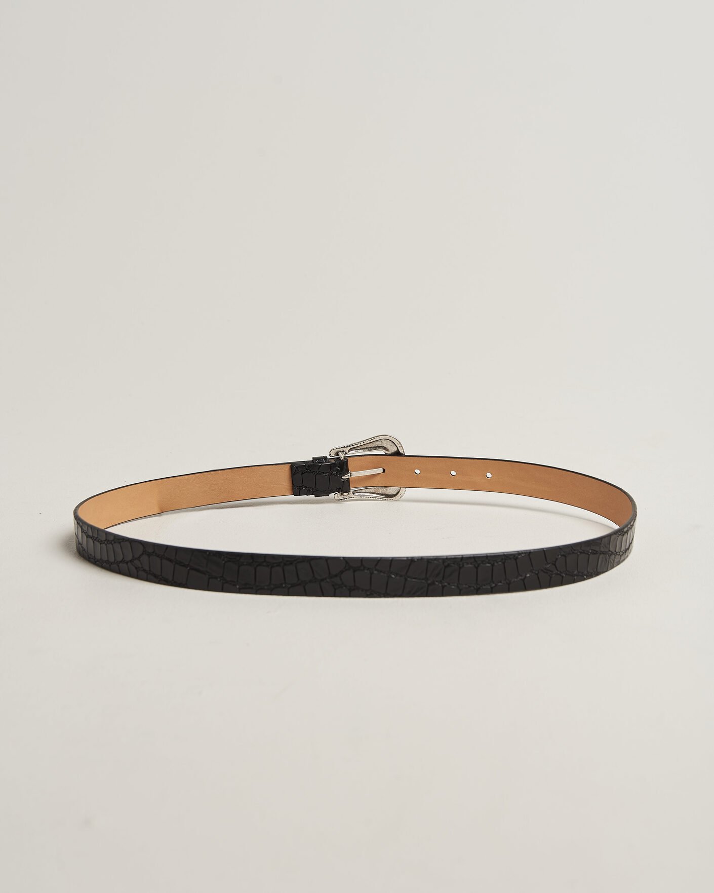 Heren | Riemen | Tiger of Sweden | Ecus Structured Leather Western Belt Black