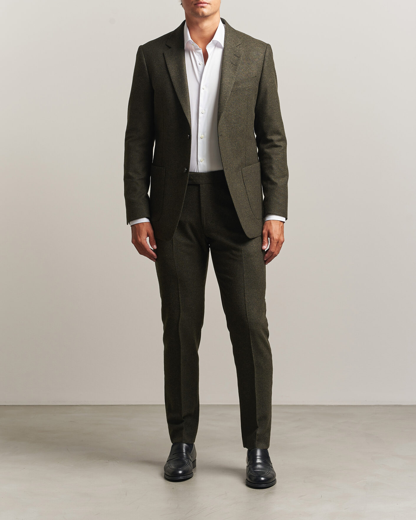 Heren | Broeken | Tiger of Sweden | Tenuta Wool Flannel Suit Trousers Muted Canopy