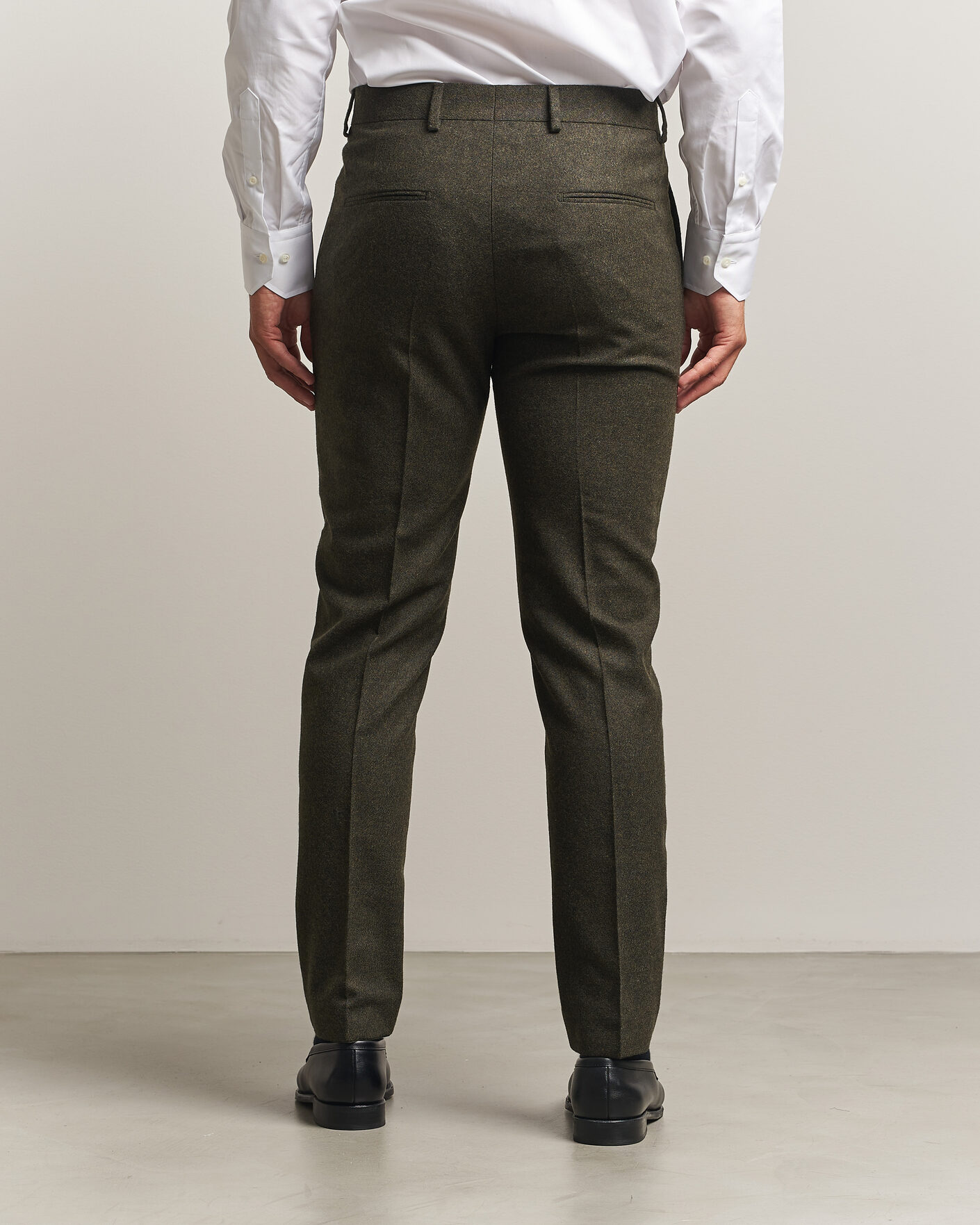 Heren | Broeken | Tiger of Sweden | Tenuta Wool Flannel Suit Trousers Muted Canopy