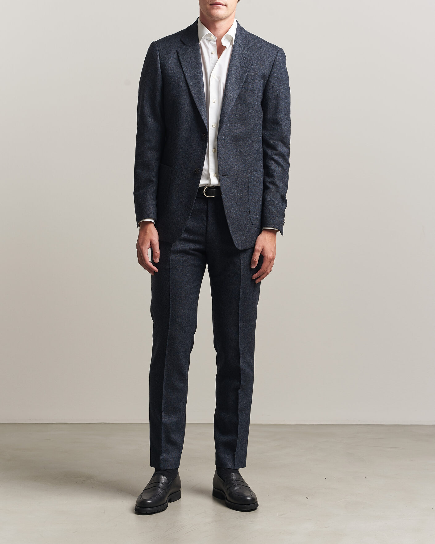 Heren | Broeken | Tiger of Sweden | Tenuta Wool Flannel Suit Trousers Midnight Blue