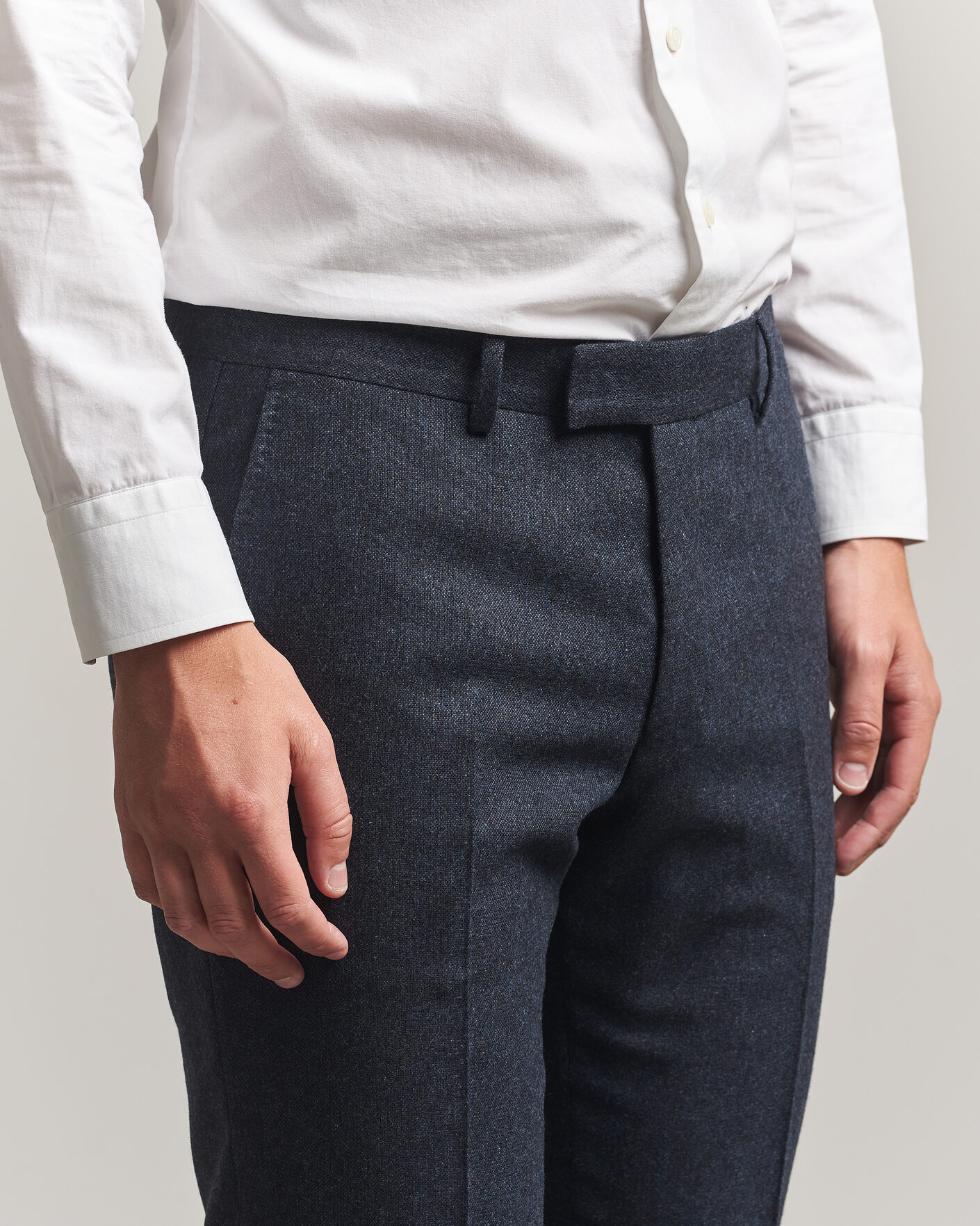 Heren | Broeken | Tiger of Sweden | Tenuta Wool Flannel Suit Trousers Midnight Blue