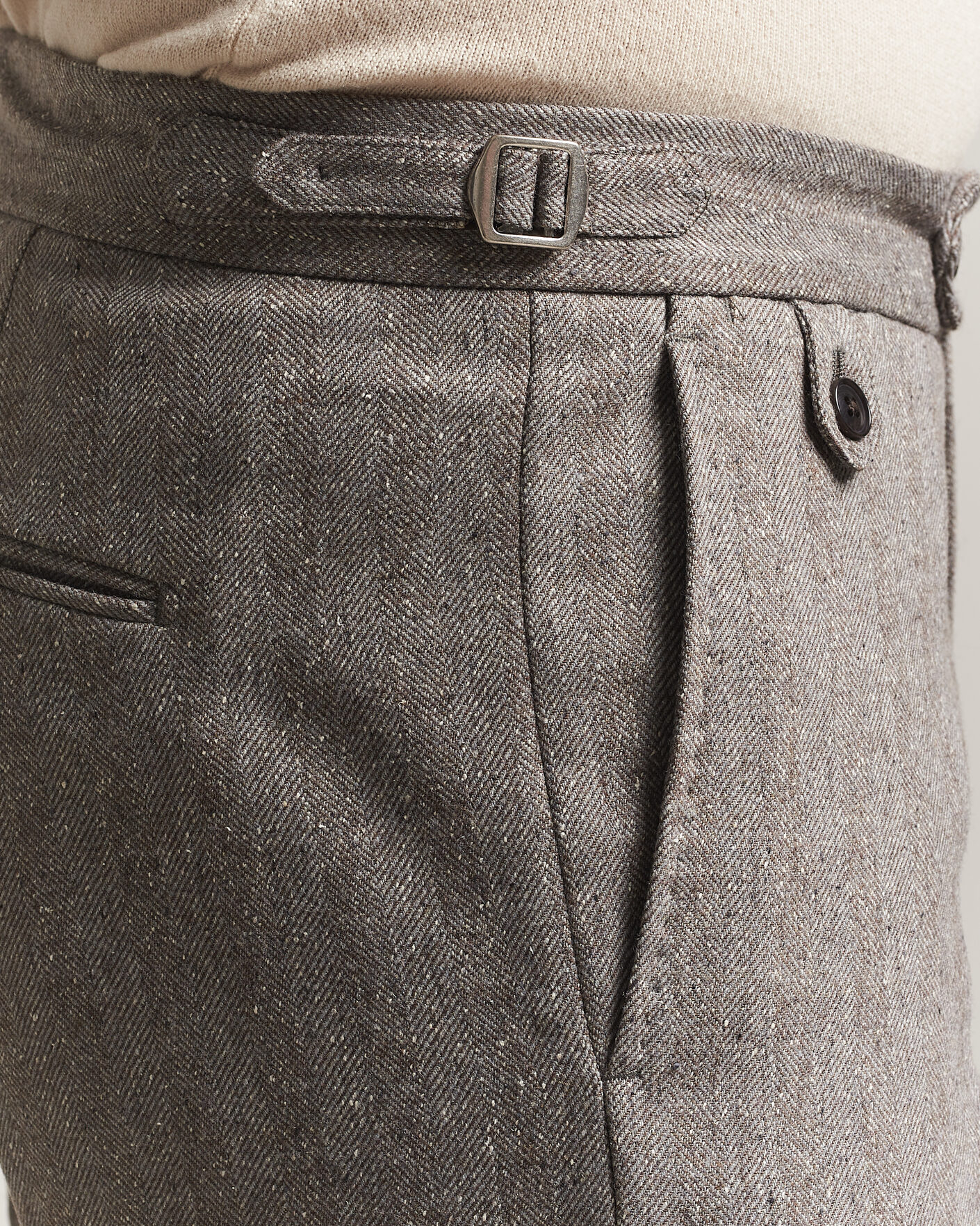 Heren | Broeken | Tiger of Sweden | Tense Wool Donegal Suit Trousers Dark Stone