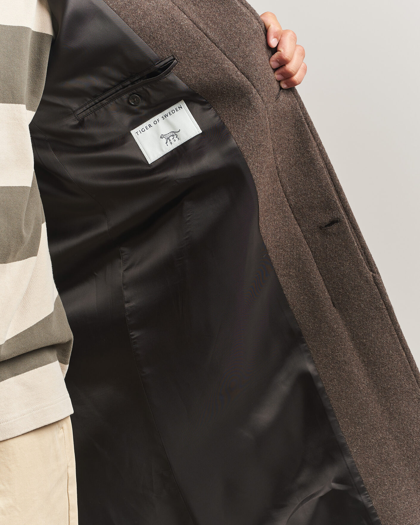 Heren | Jassen | Tiger of Sweden | Carlton Wool Coat Dusty Brown