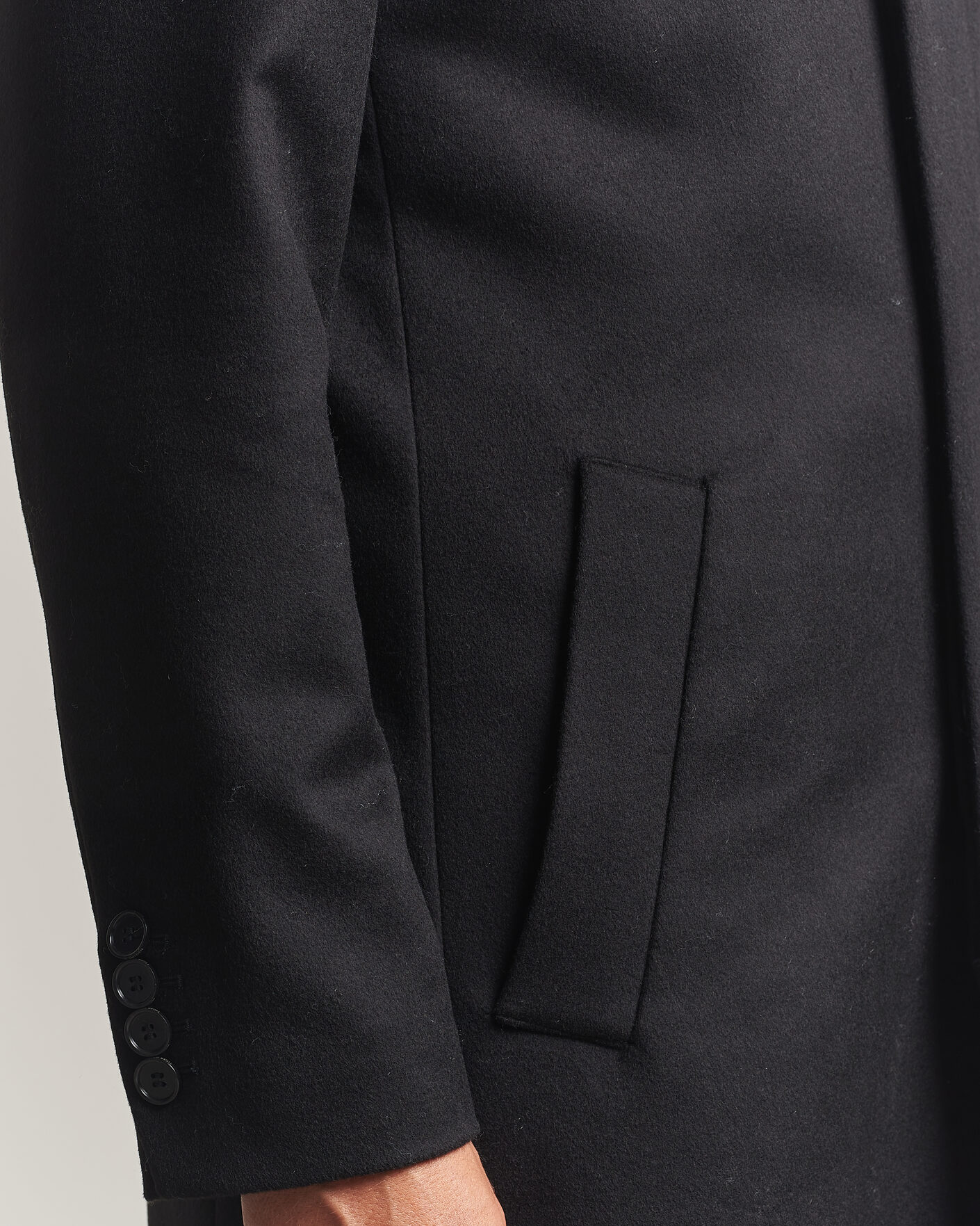Heren | Jassen | Tiger of Sweden | Aleric Wool/Cashmere Hooded Coat Black