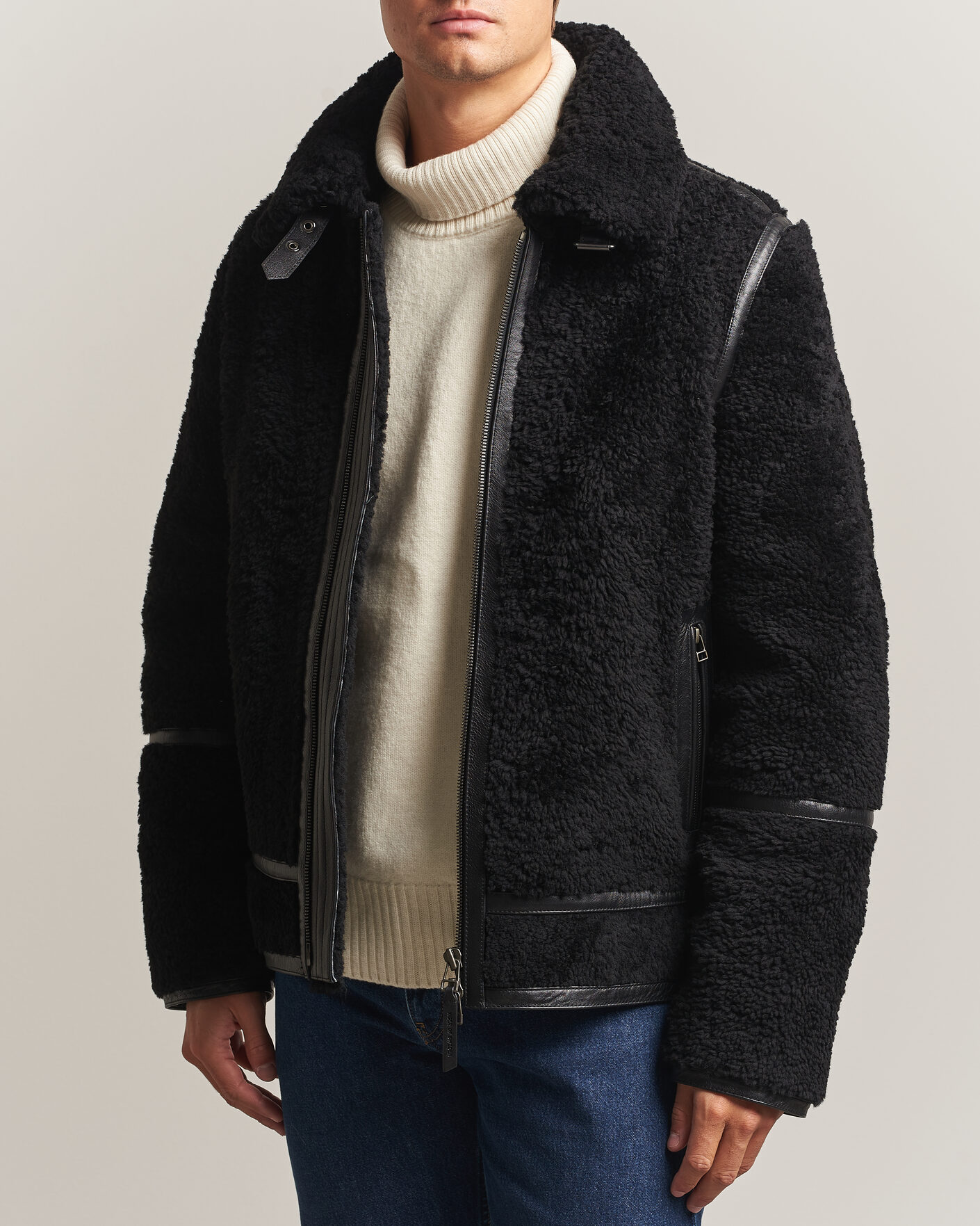 Heren | Jassen | Tiger of Sweden | Viggo Shearling Jacket Black