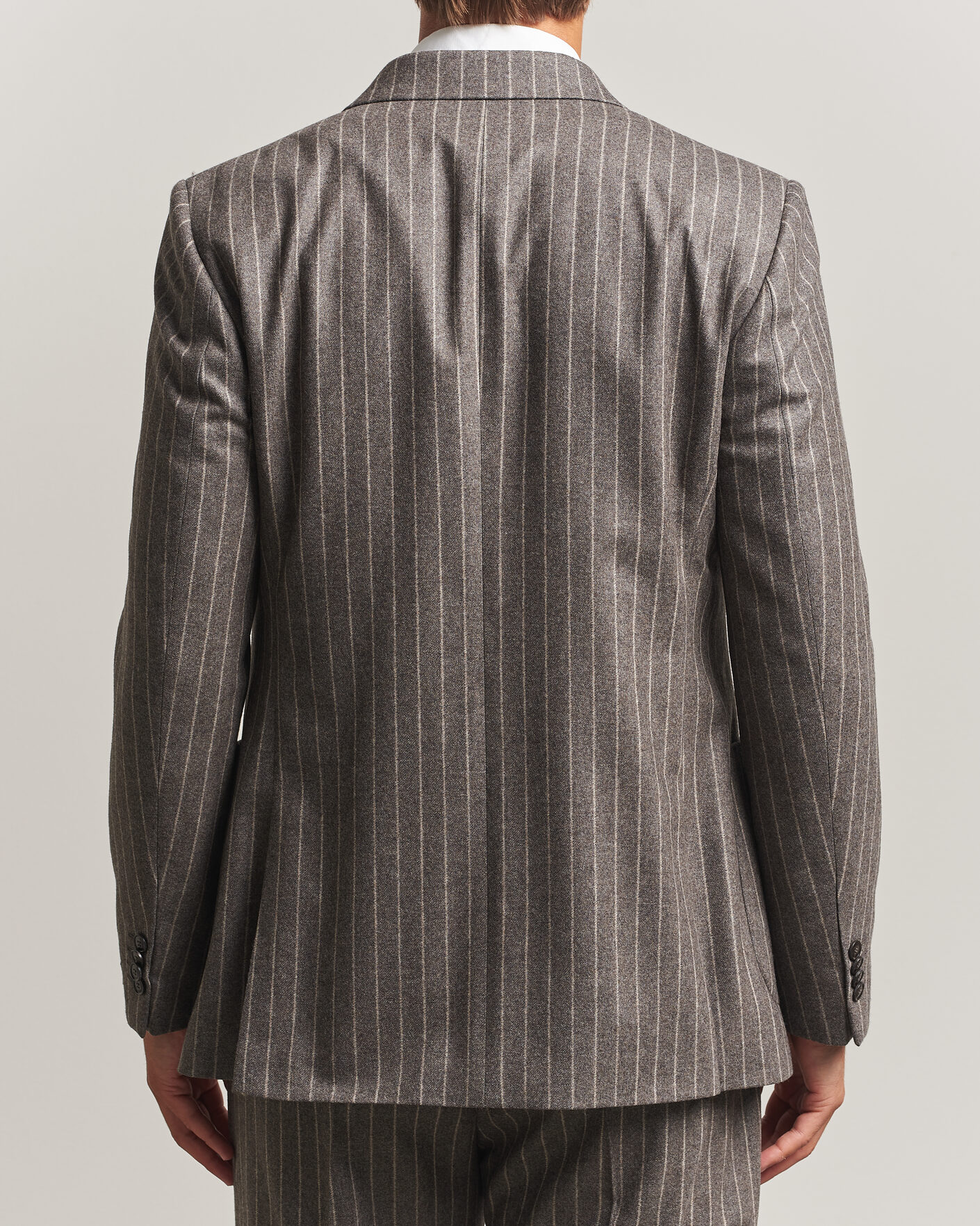 Heren | Blazers | Tiger of Sweden | Joachim Wool Double Breasted Pinstriped Blazer Grey Brown