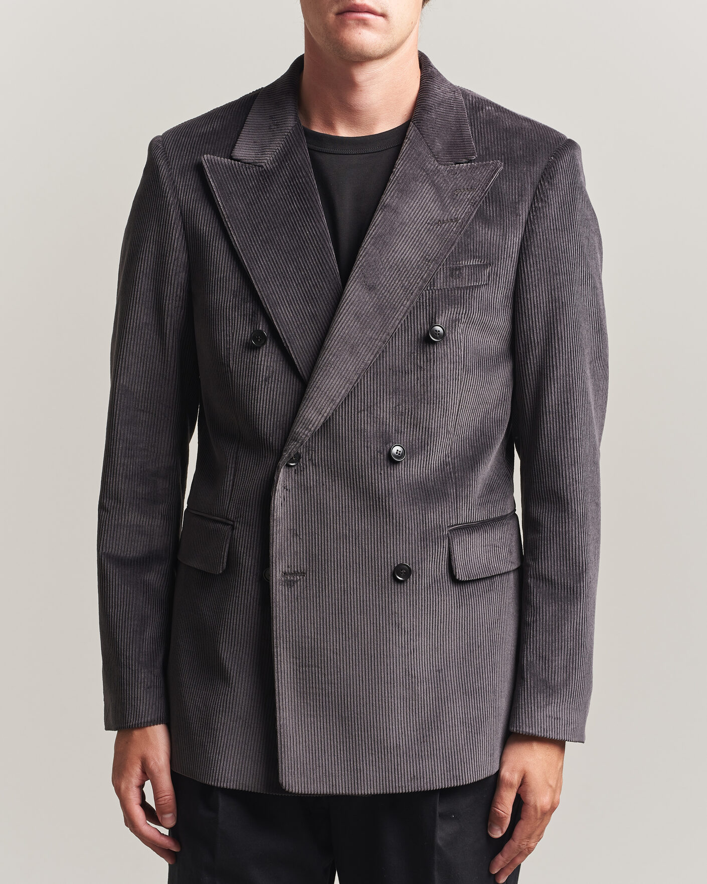 Heren | Blazers | Tiger of Sweden | 1903 Corduroy Double Breasted Blazer Phantom