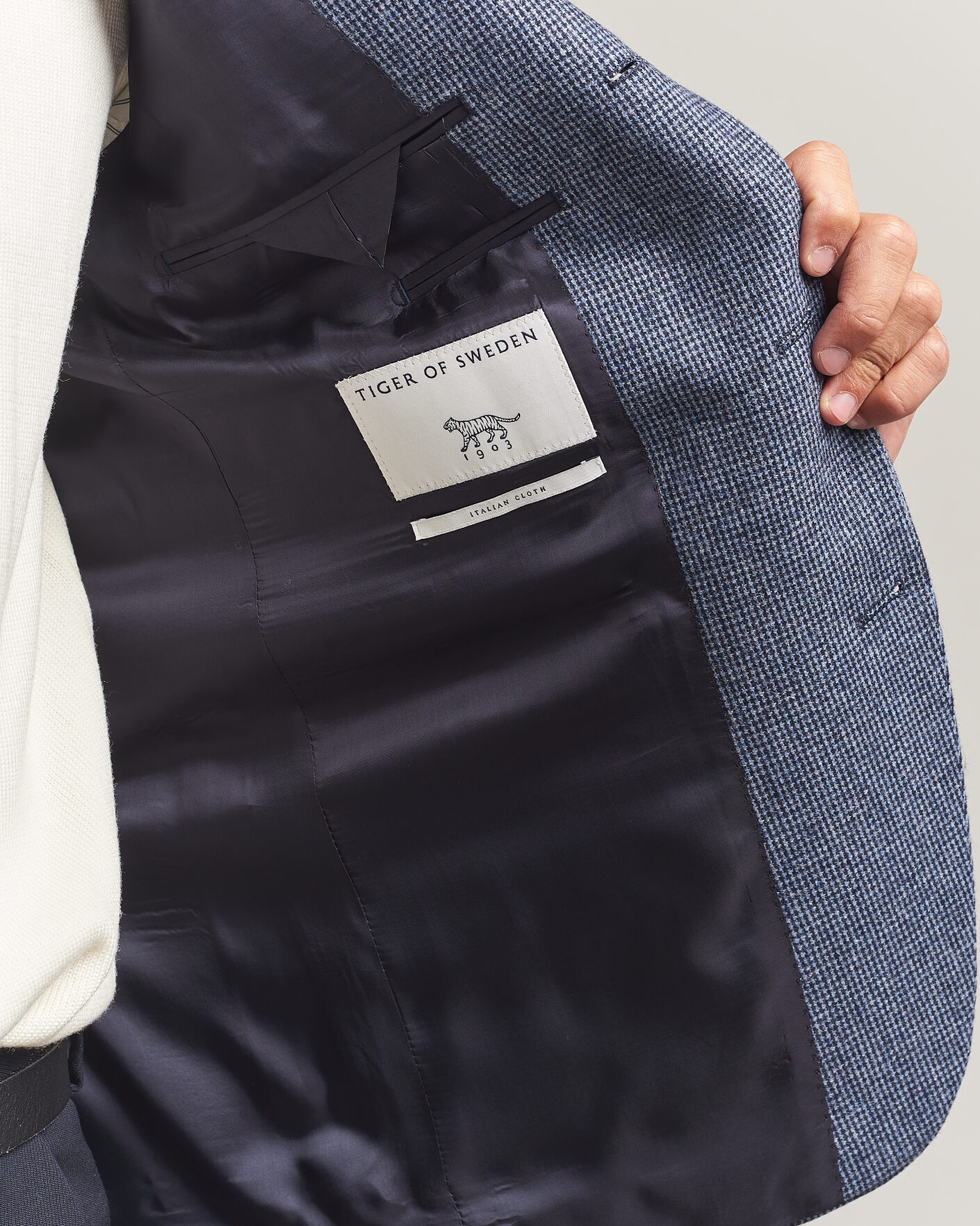 Heren | Blazers | Tiger of Sweden | Easer Wool Pepita Blazer Iron Haze