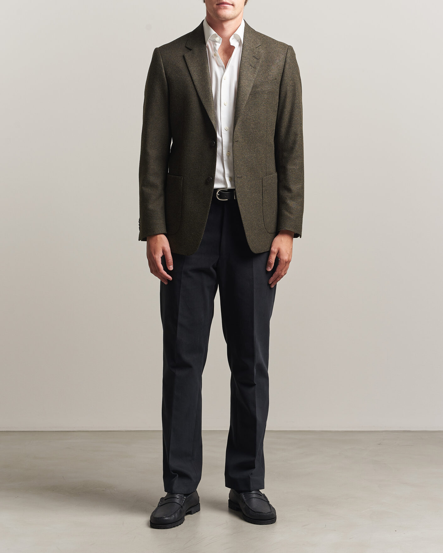 Heren | Blazers | Tiger of Sweden | Justin Wool Flannel Suit Blazer Muted Canopy