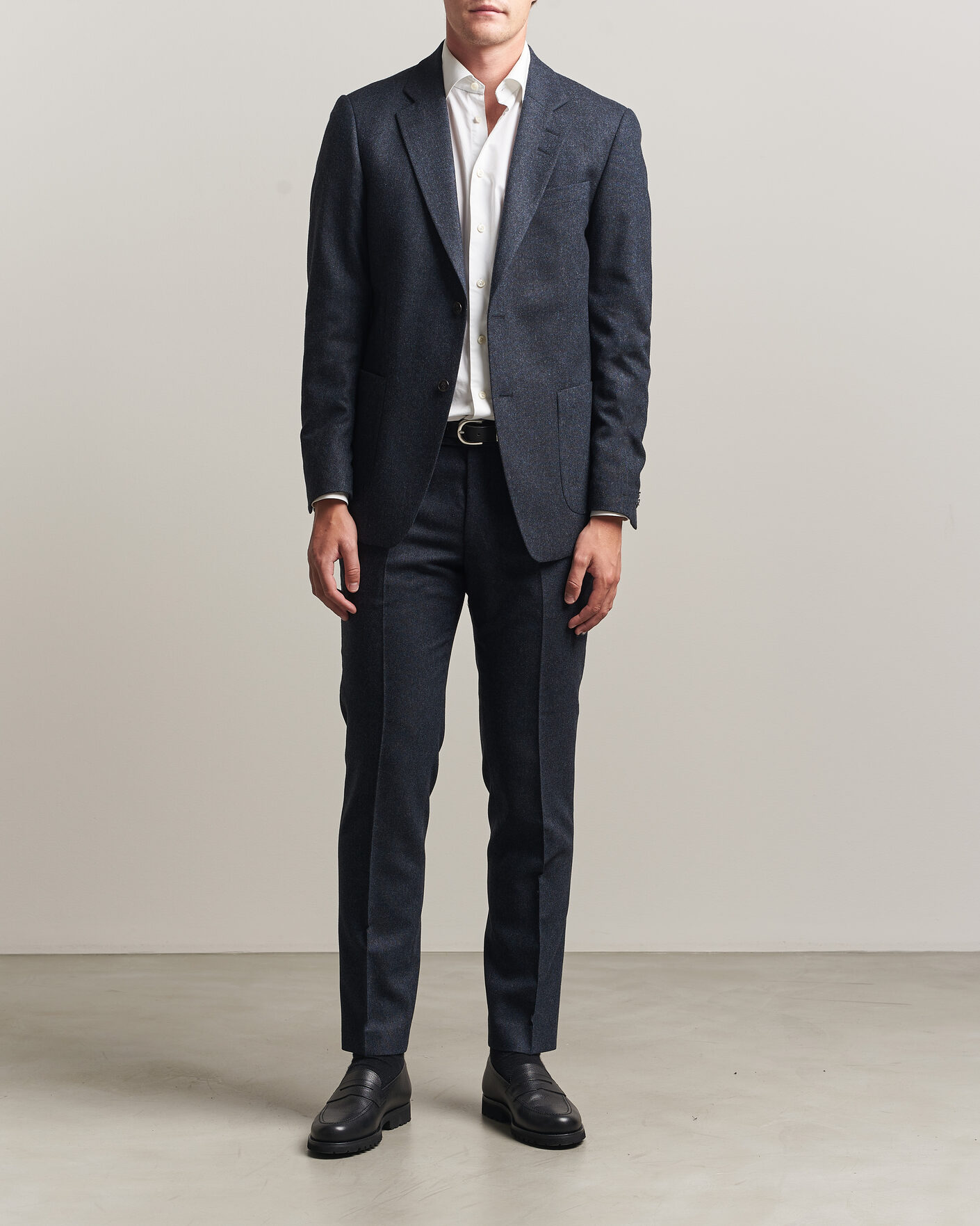 Heren | Blazers | Tiger of Sweden | Justin Wool Flannel Suit Blazer Midnight Blue