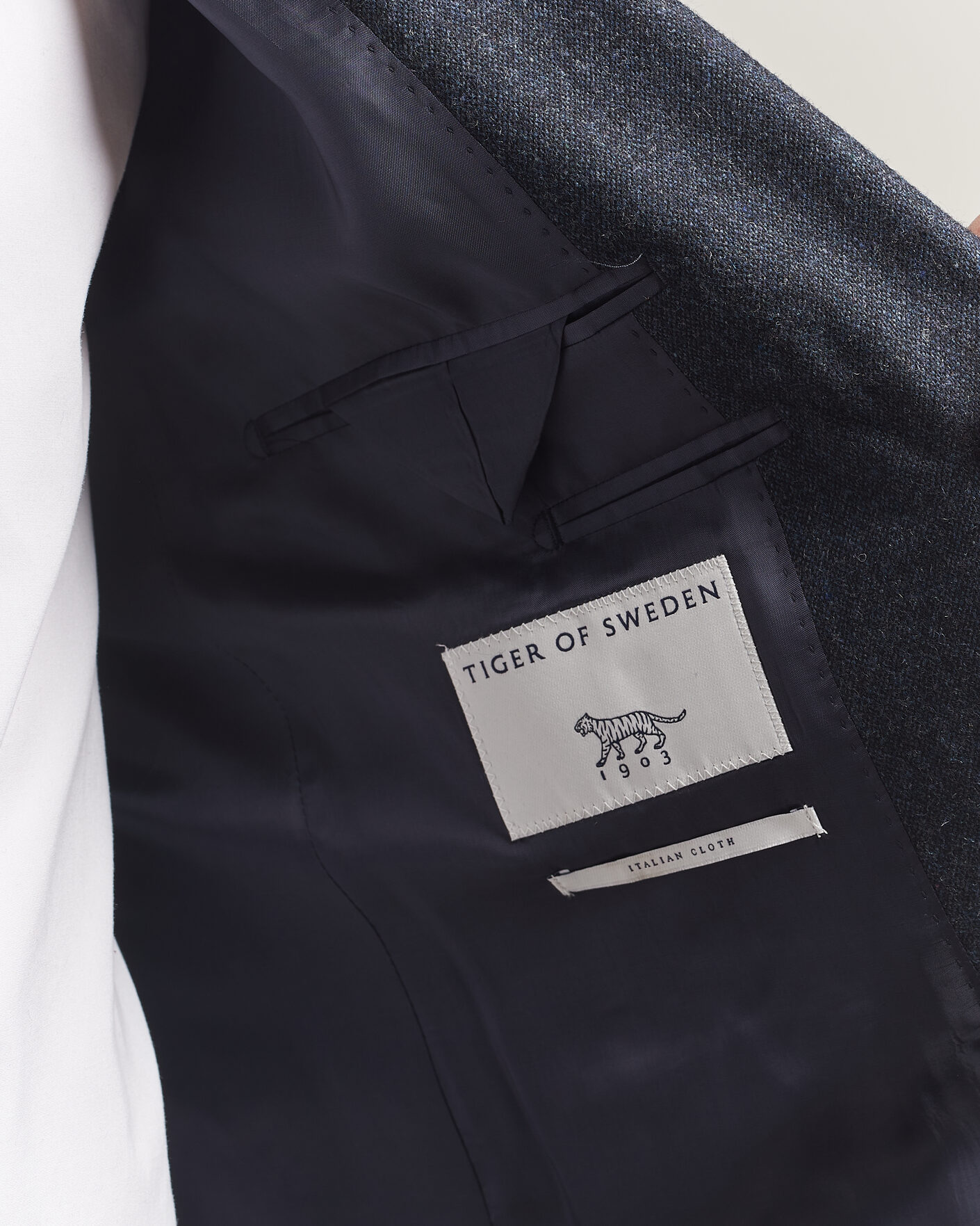 Heren | Blazers | Tiger of Sweden | Justin Wool Flannel Suit Blazer Midnight Blue