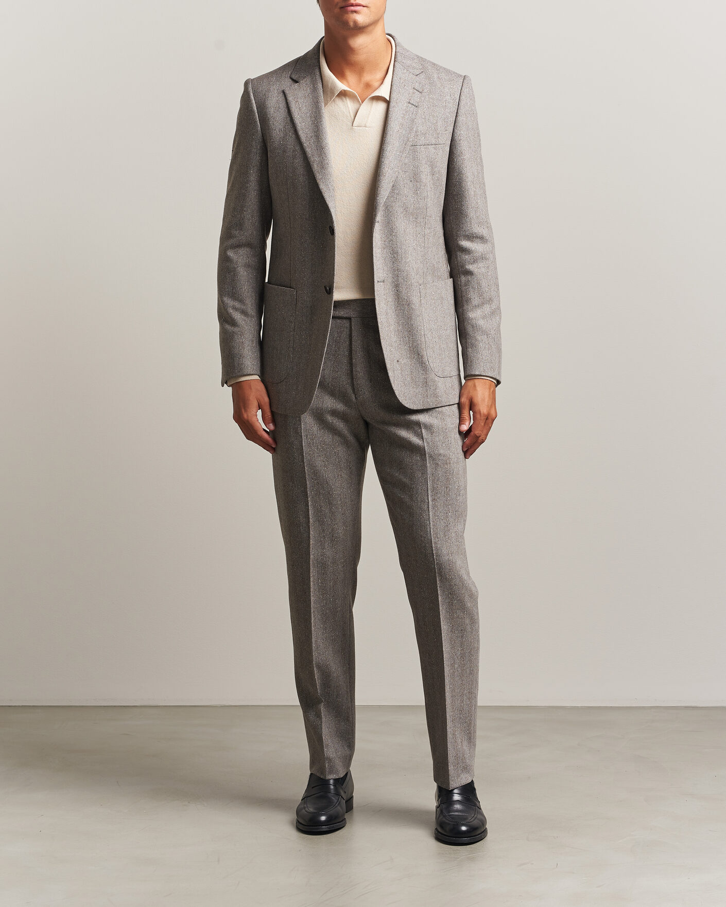 Heren | Blazers | Tiger of Sweden | Justin Wool Donegal Suit Blazer Dark Stone
