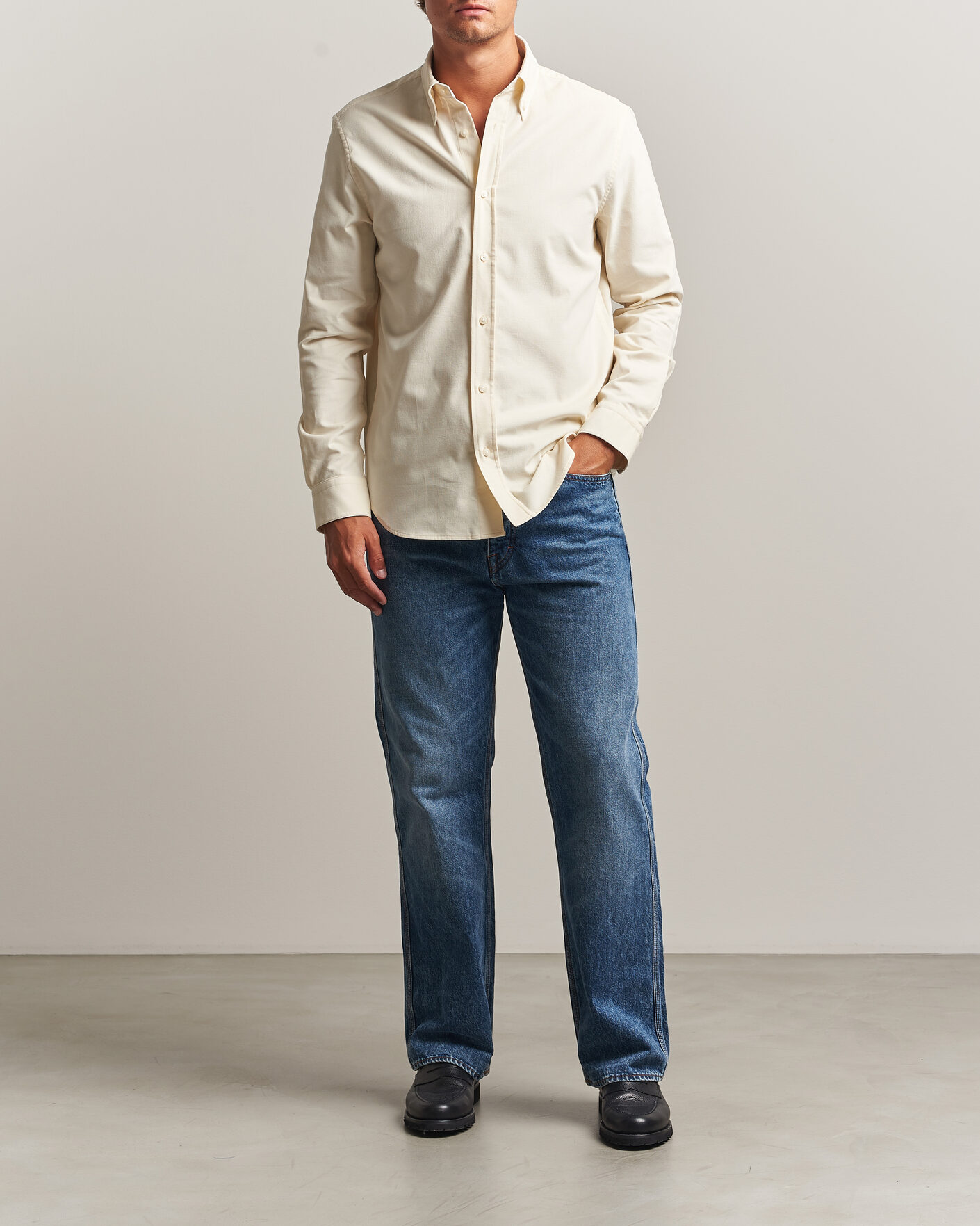 Heren | Overhemden | Tiger of Sweden | Bjorn Corduroy Shirt Cream White
