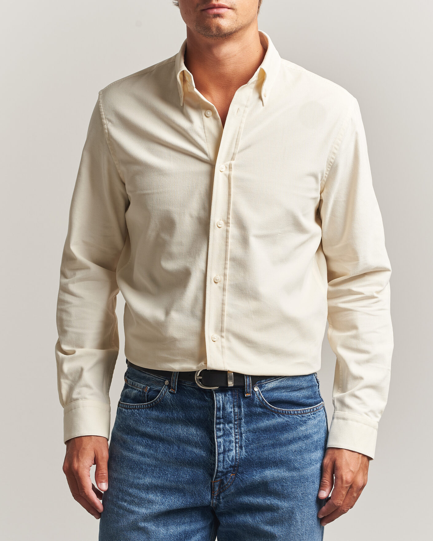 Heren | Overhemden | Tiger of Sweden | Bjorn Corduroy Shirt Cream White