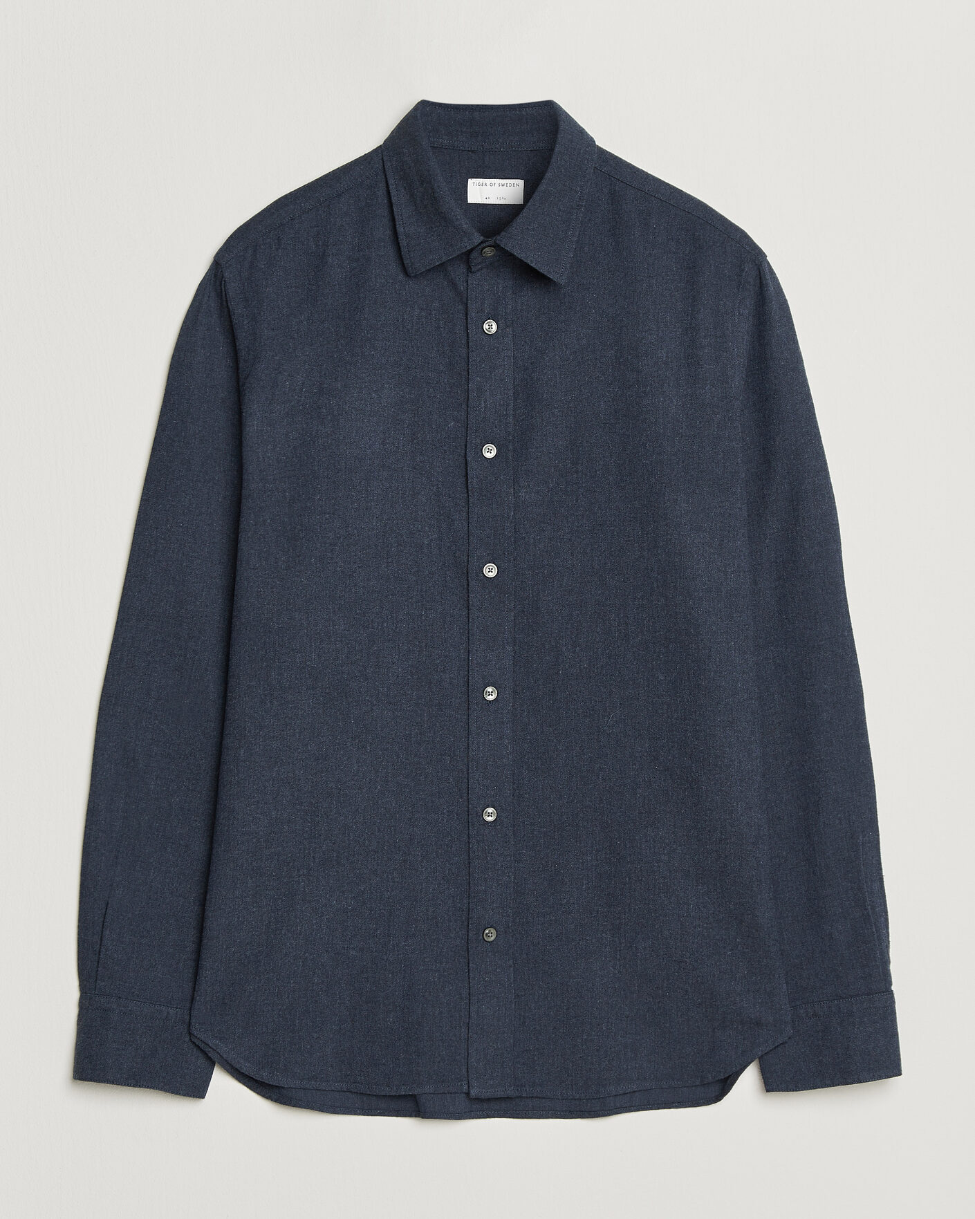 Heren | Overhemden | Tiger of Sweden | Bjorn Brushed Cotton Shirt Steel Blue