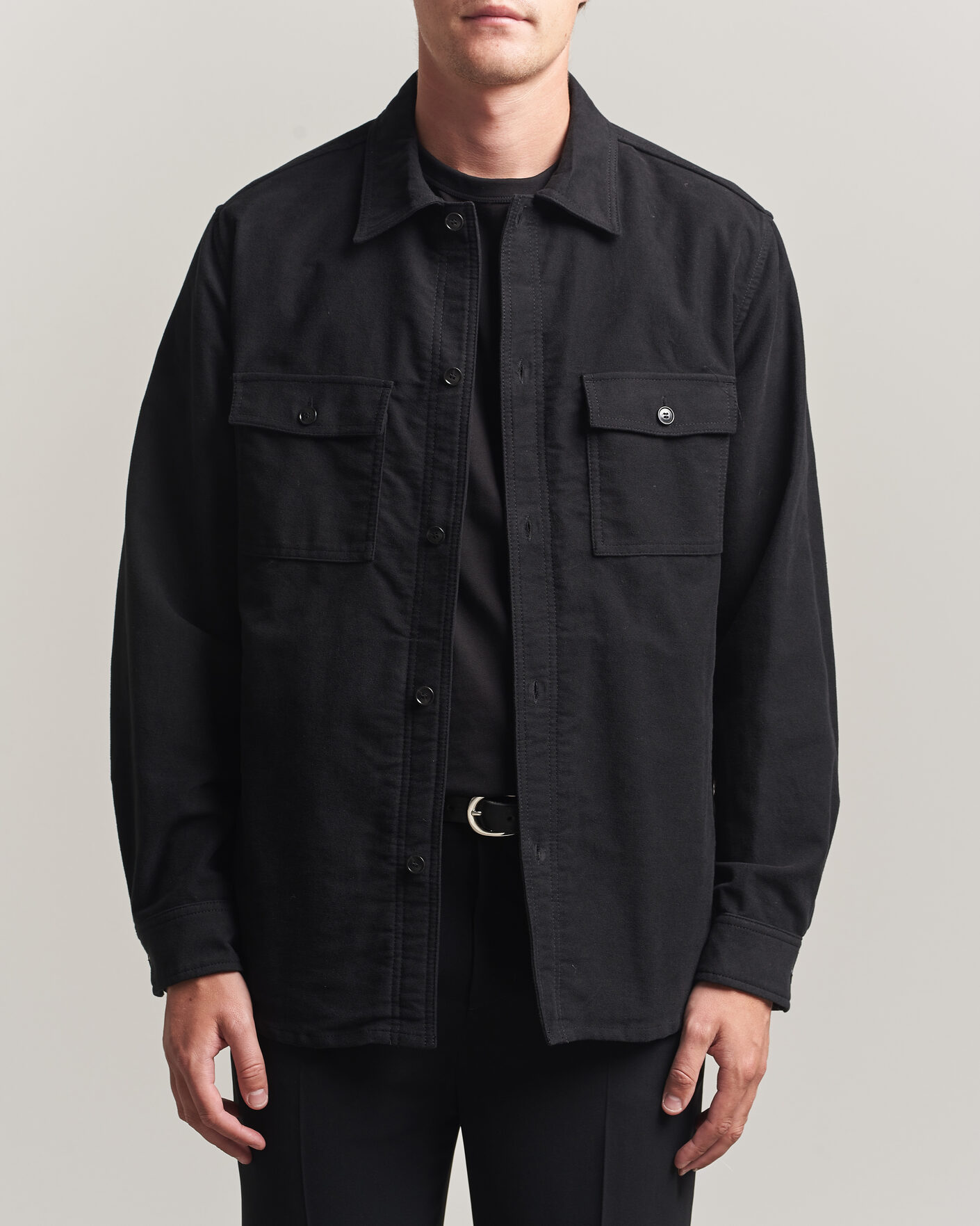 Heren | Overhemden | Tiger of Sweden | Bishop Cotton Overshirt Black