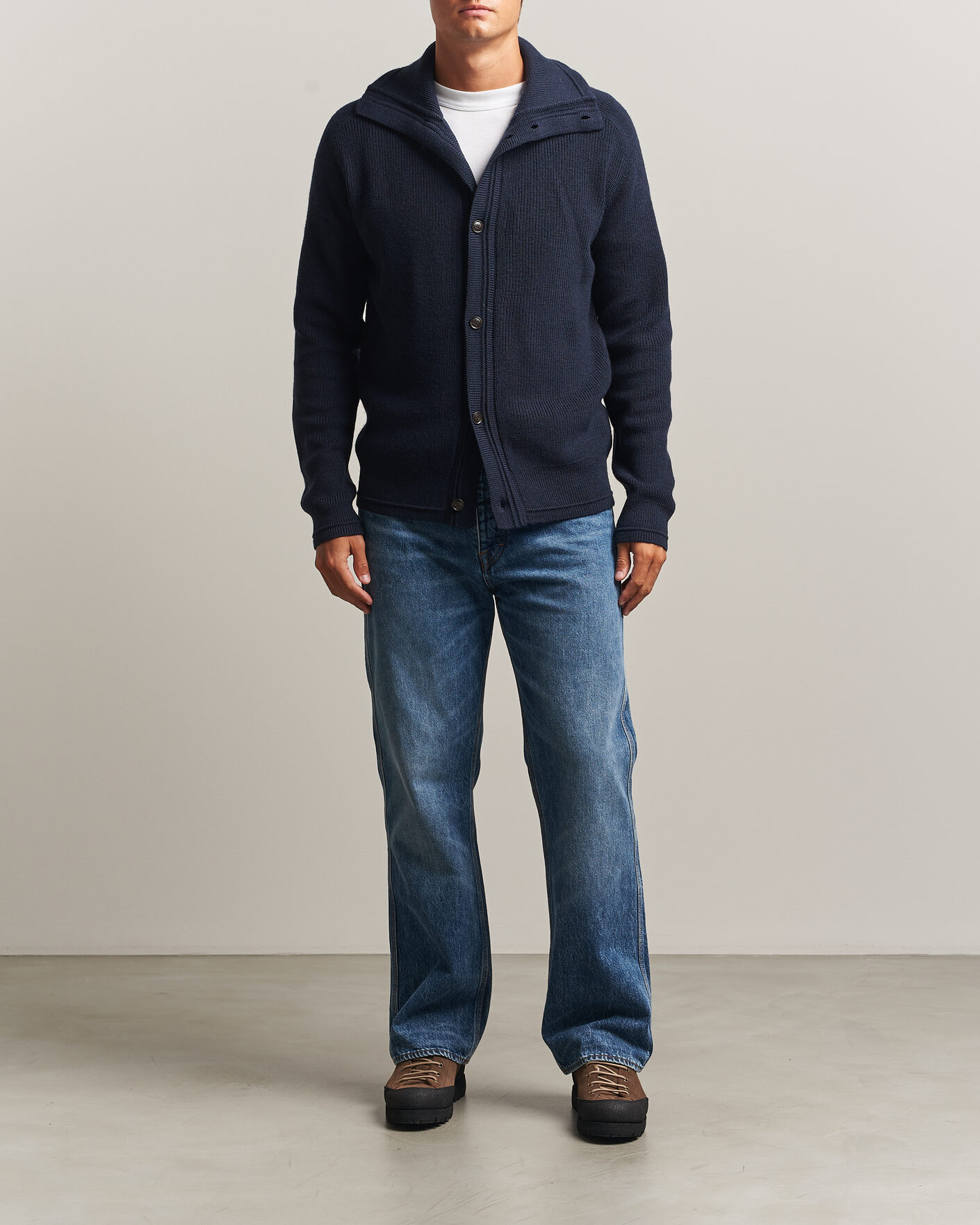 Heren | Truien | Tiger of Sweden | Leander Wool Knitted Cardigan Night Grape