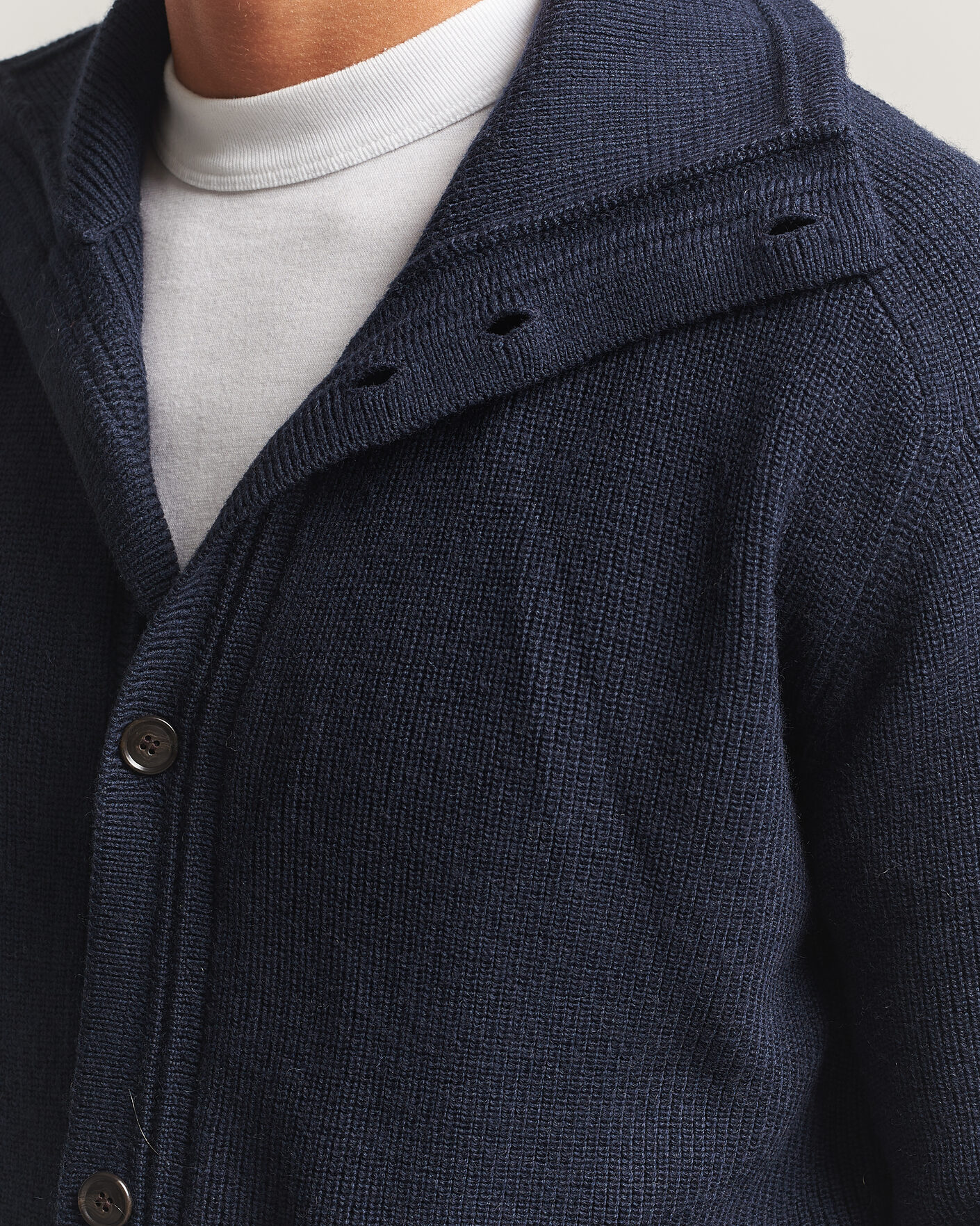 Heren | Truien | Tiger of Sweden | Leander Wool Knitted Cardigan Night Grape