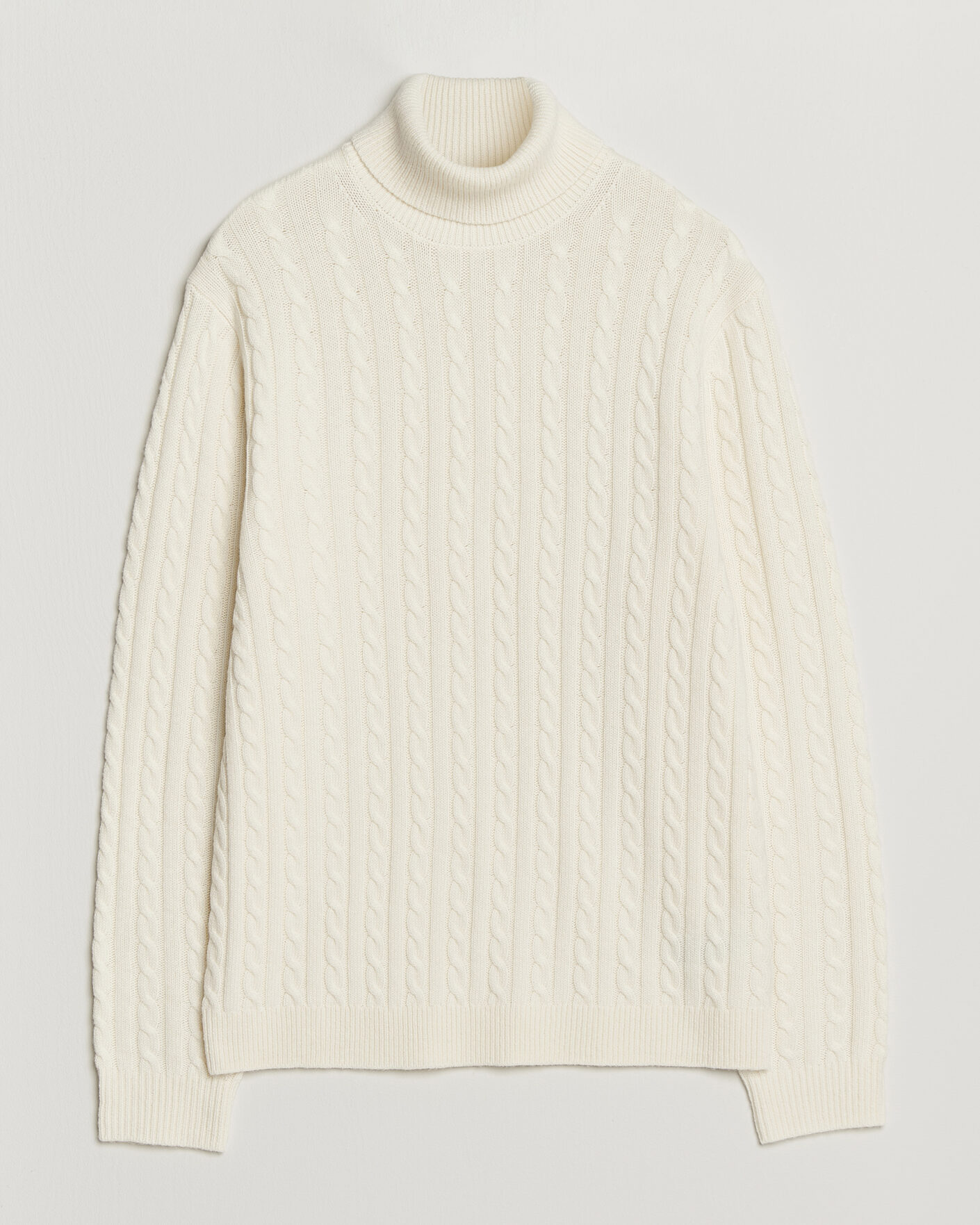 Heren | Truien | Tiger of Sweden | Wilde Wool/Cashmere Cable Turtleneck Porcelain Cream