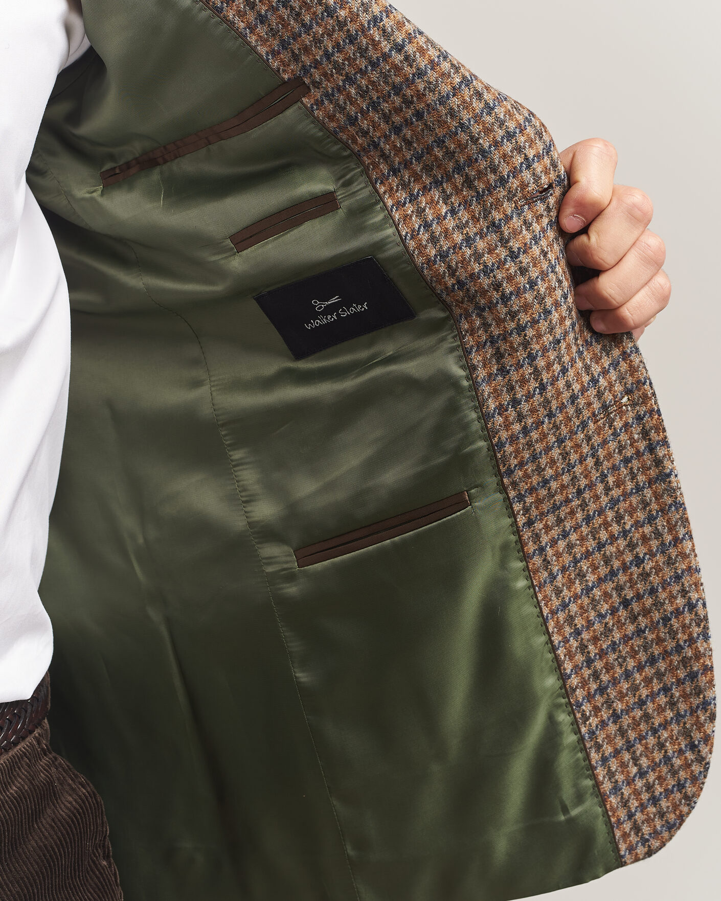 Heren | Blazers | Walker Slater | Edward Lambswool Puppytooth Blazer Sandstone