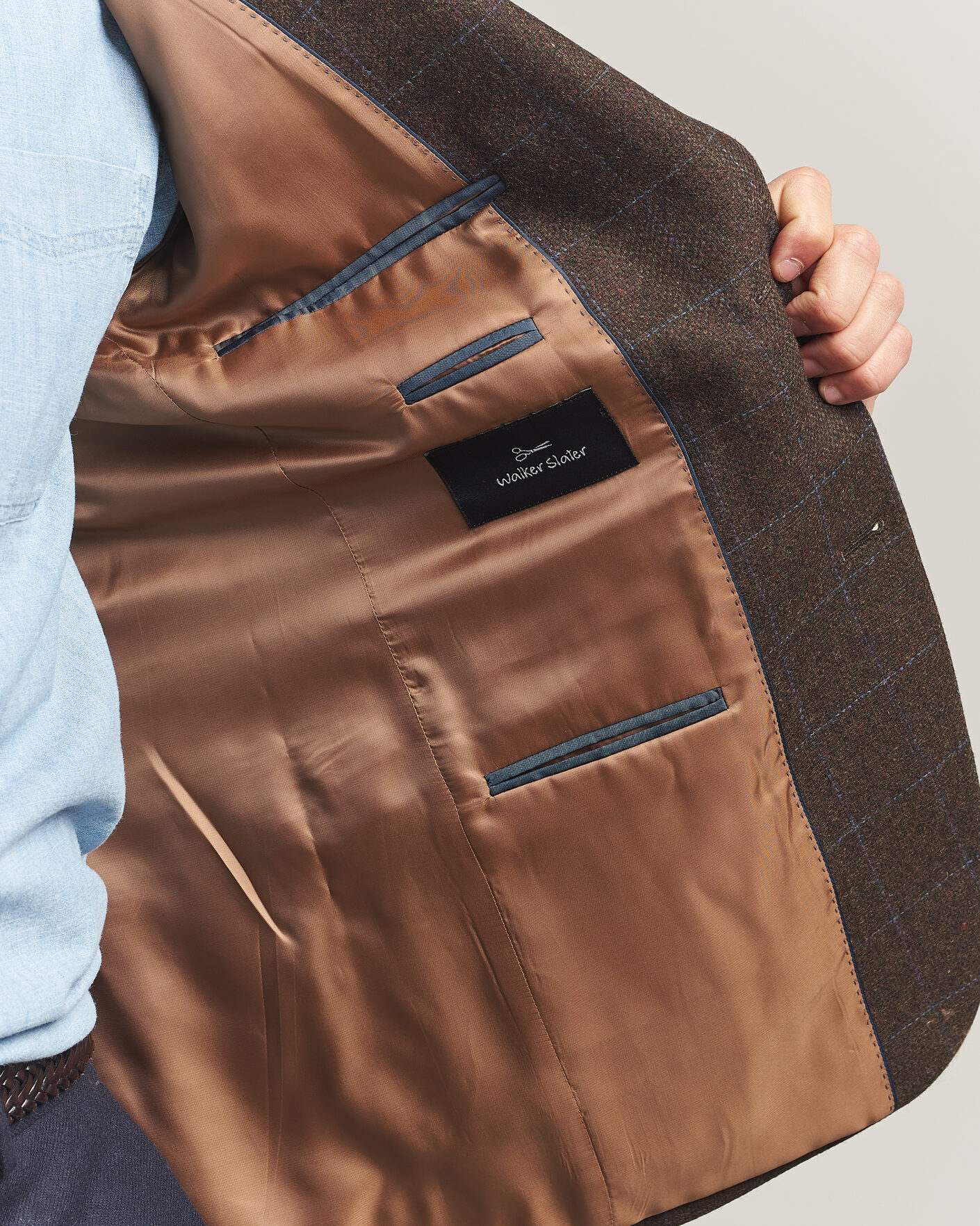 Heren | Blazers | Walker Slater | Edward Lambswool Windowpane Blazer Brown