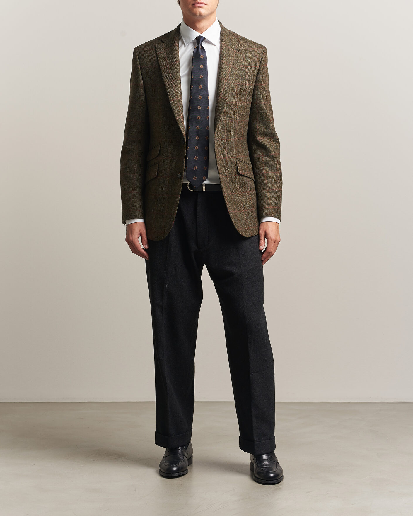 Heren | Blazers | Walker Slater | Edward Lambswool Windowpane Blazer Green