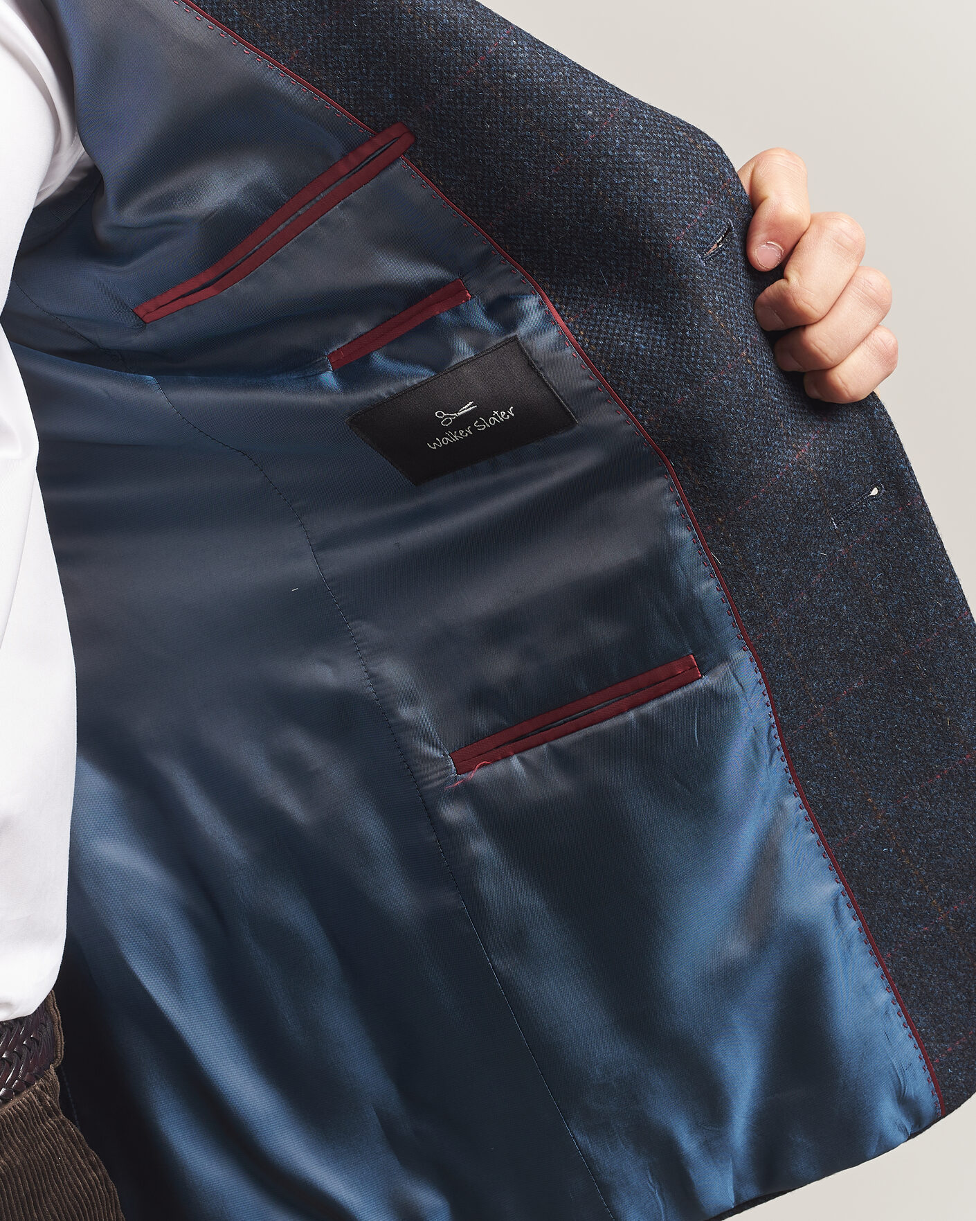 Heren | Blazers | Walker Slater | Edward Lambswool Windowpane Blazer Navy