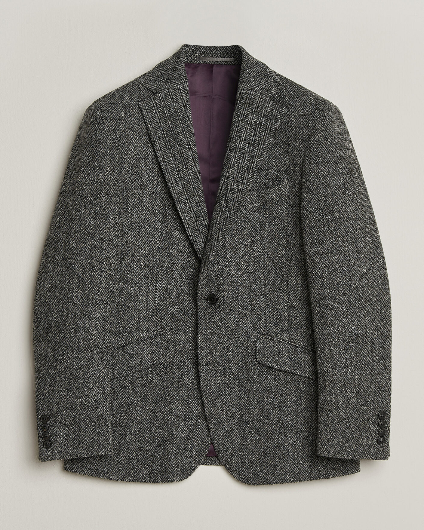 Heren | Blazers | Walker Slater | Edward Harris Tweed Herringbone Blazer Charcoal