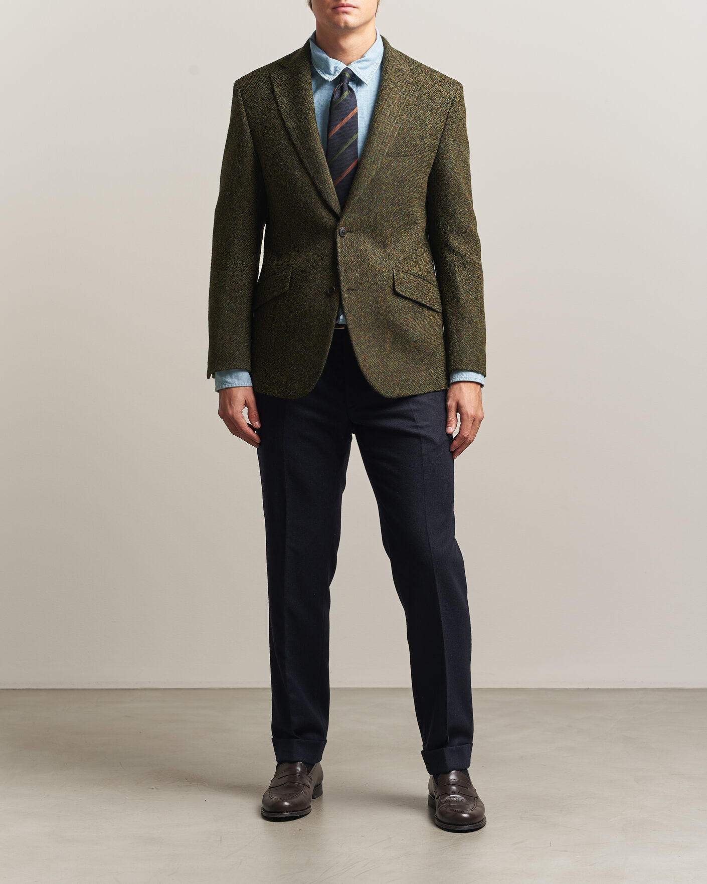 Heren | Blazers | Walker Slater | Edward Harris Tweed Herringbone Blazer Green