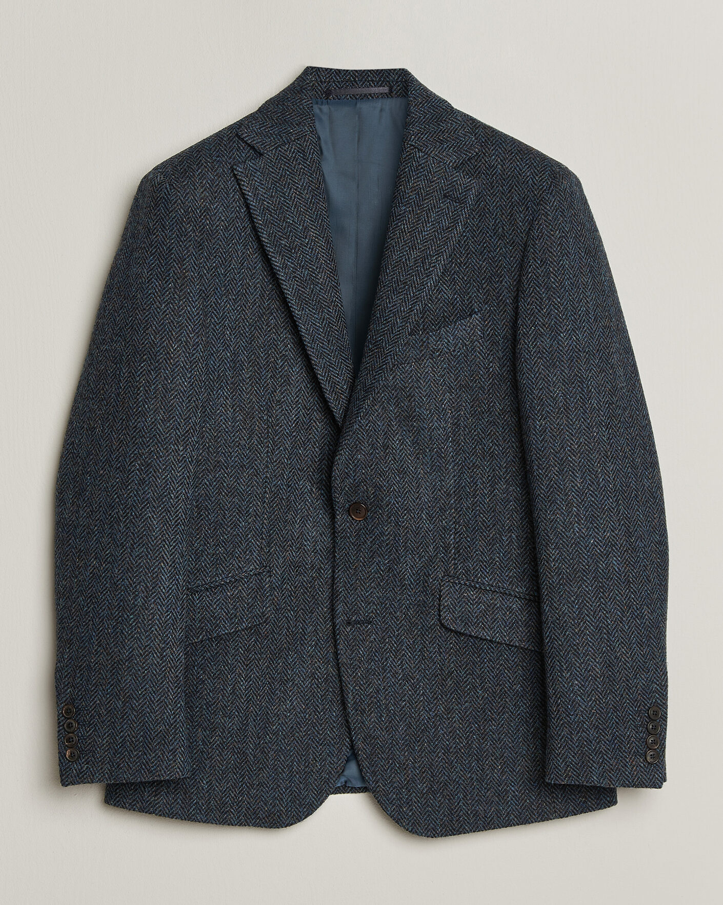 Heren | Blazers | Walker Slater | Edward Harris Tweed Herringbone Blazer Navy