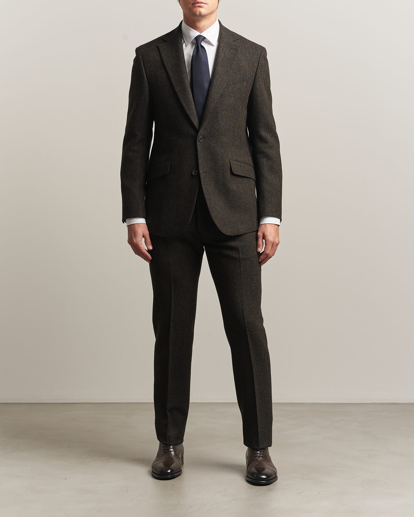 Heren | Broeken | Walker Slater | Edward Shetland Wool Donegal Trousers Brown