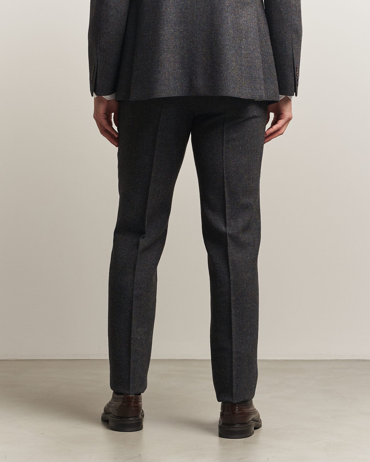 Heren | Broeken | Walker Slater | Edward Shetland Wool Donegal Trousers Navy