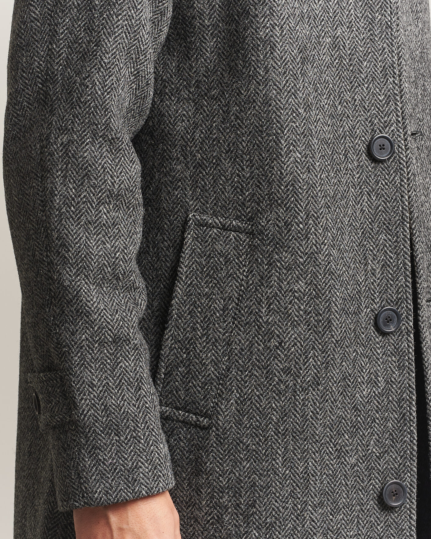 Heren | Jassen | Walker Slater | Sherlock Harris Tweed Herringbone Coat Charcoal