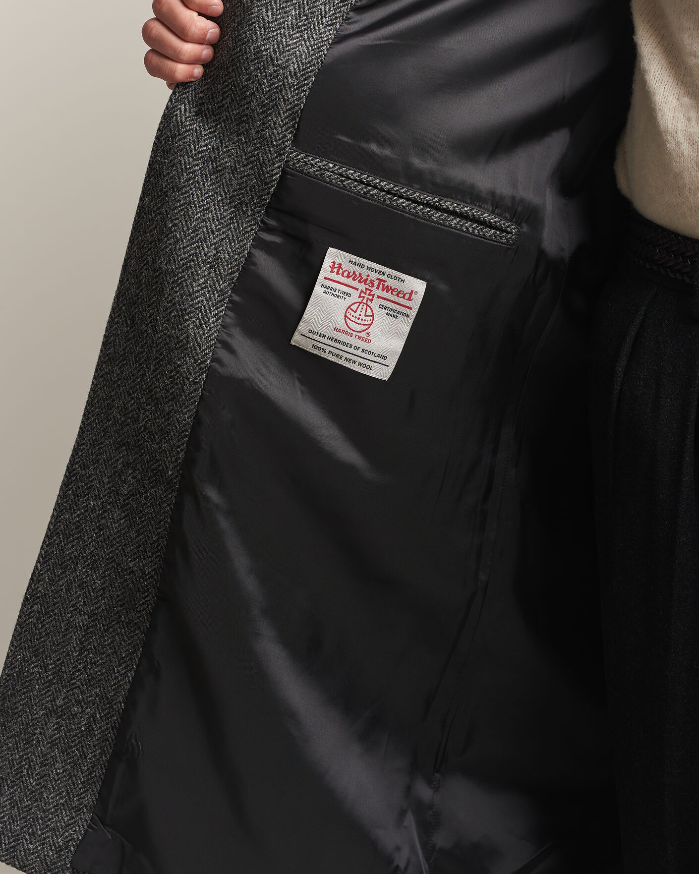 Heren | Jassen | Walker Slater | Sherlock Harris Tweed Herringbone Coat Charcoal
