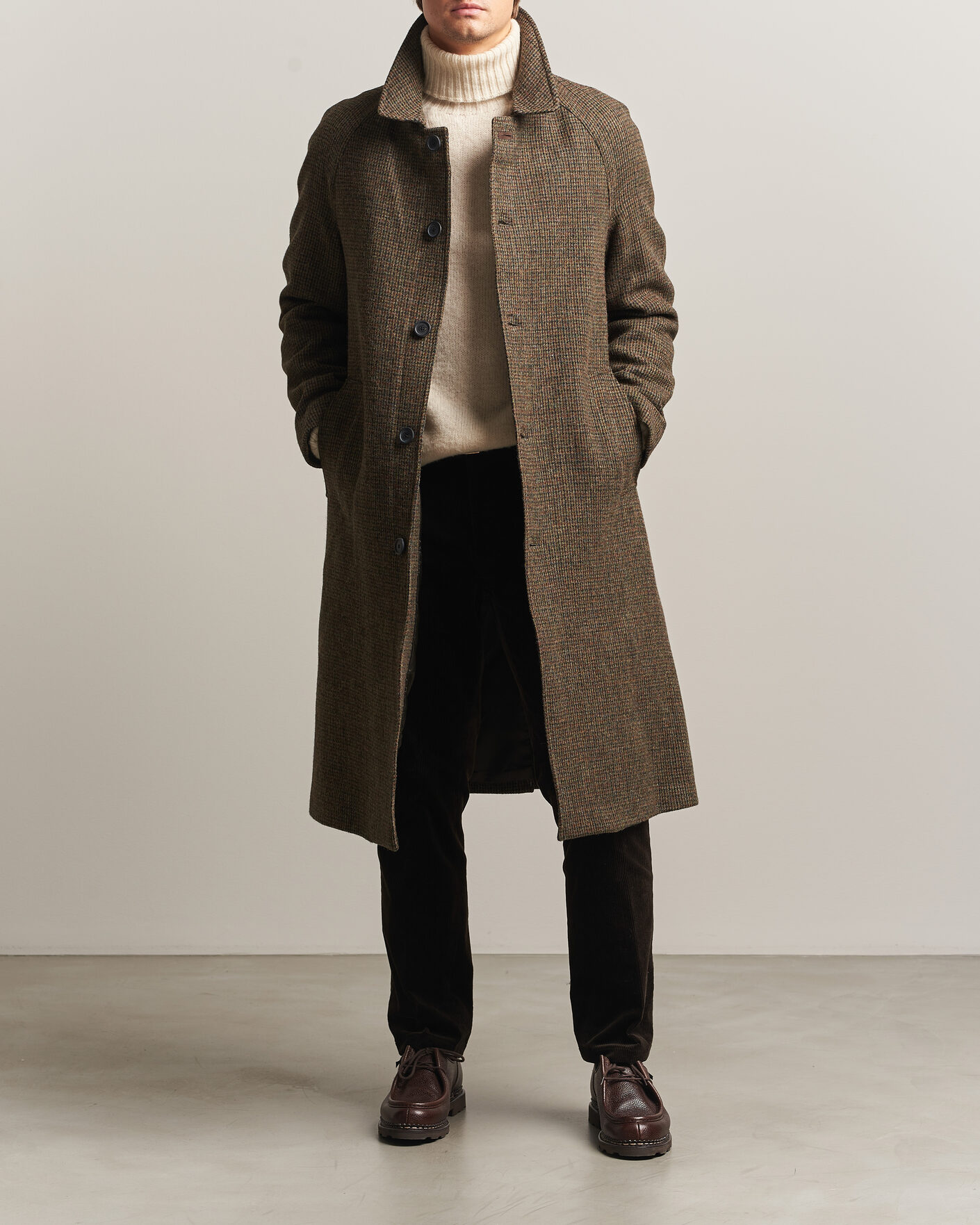 Heren | Jassen | Walker Slater | Sherlock Harris Tweed Microcheck Coat Amber Brown
