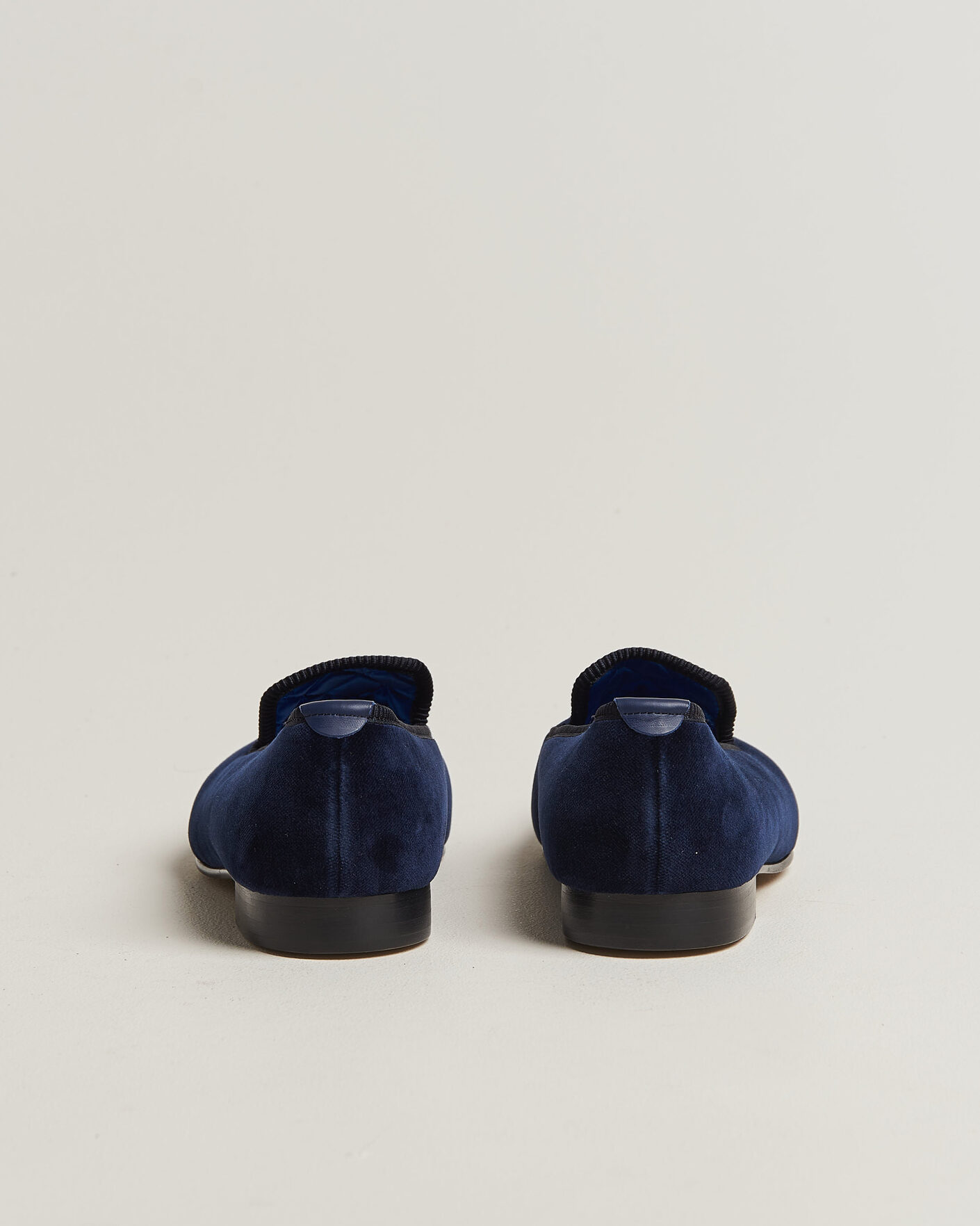 Heren | Instappers | Bowhill & Elliott | Plain Albert Pump Navy Velvet