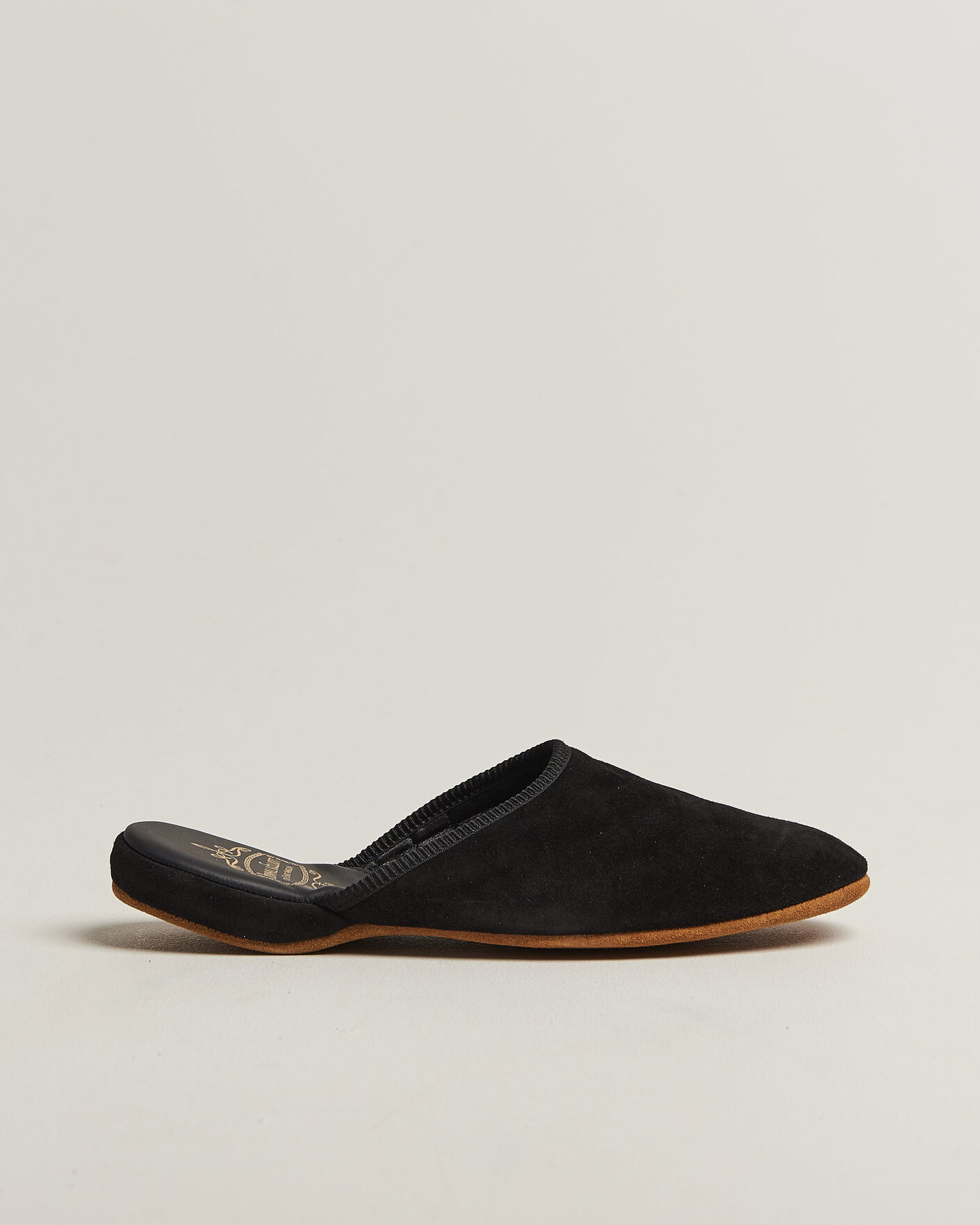 Heren | Sandalen slides | Bowhill & Elliott | Mule Slipper Quilt Lining Black Suede