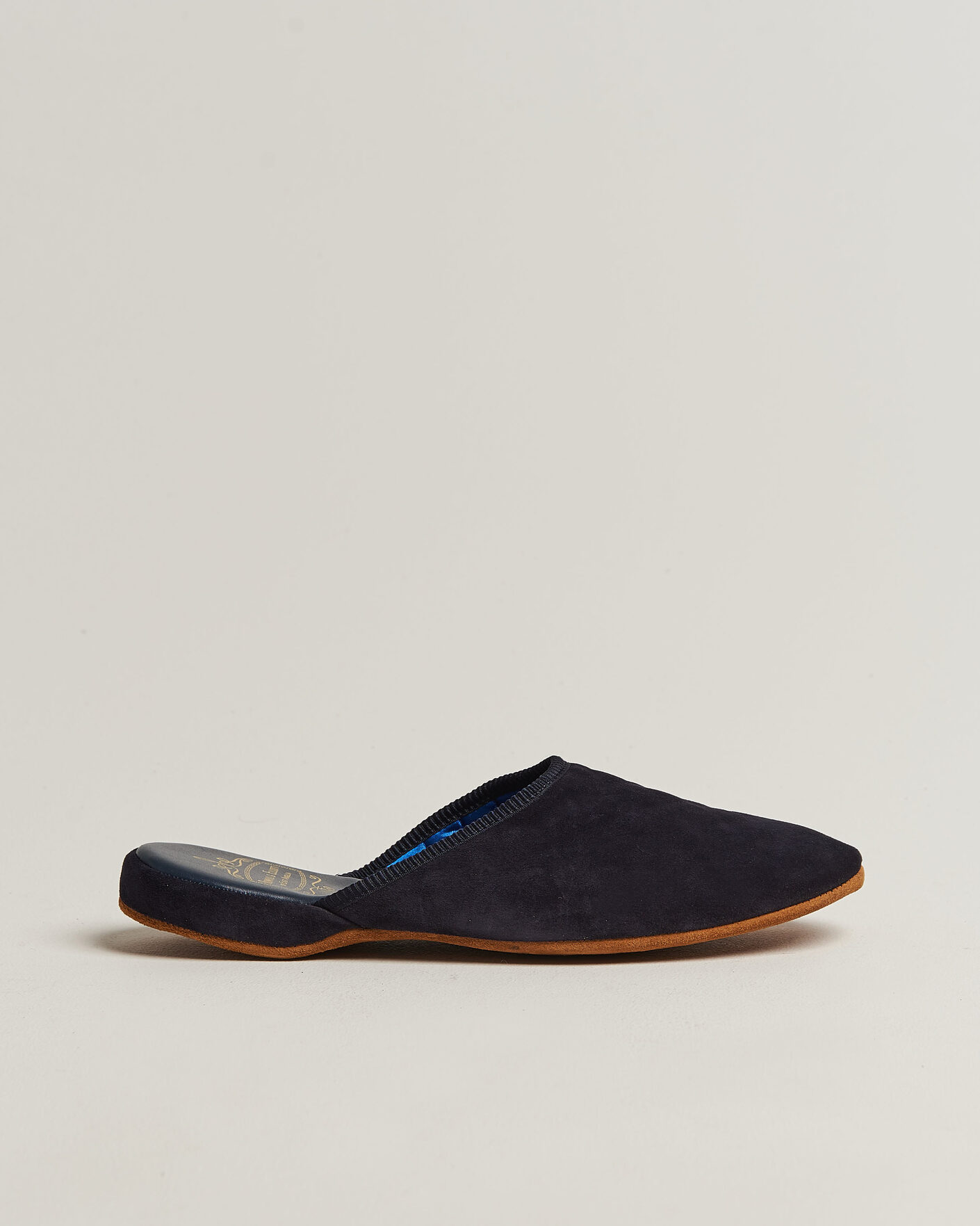 Heren | Sandalen slides | Bowhill & Elliott | Mule Slipper Quilt Lining Navy Suede