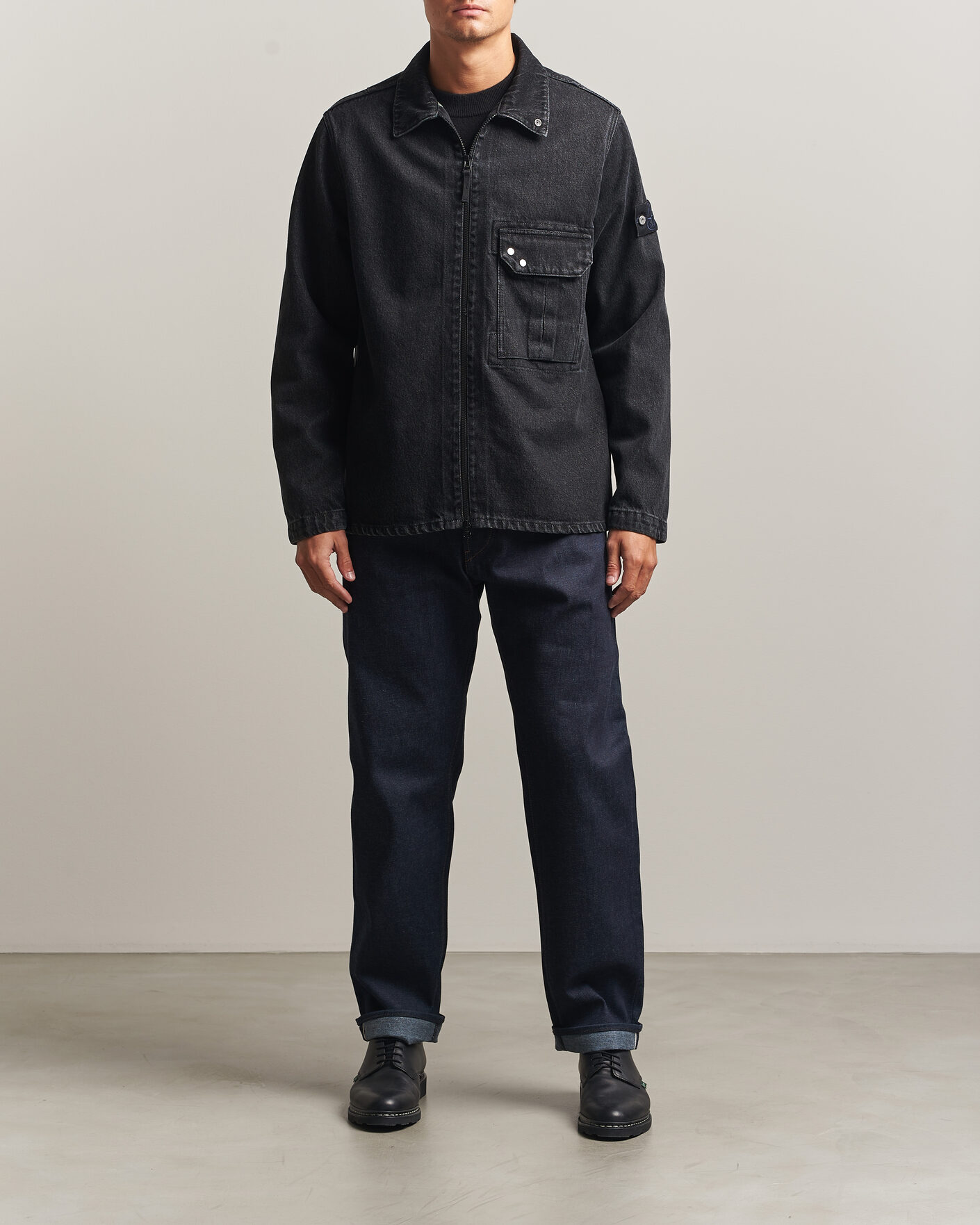 Heren | Jeans | Stone Island | Regular Straight Fit Selvedge Jeans Blue Raw