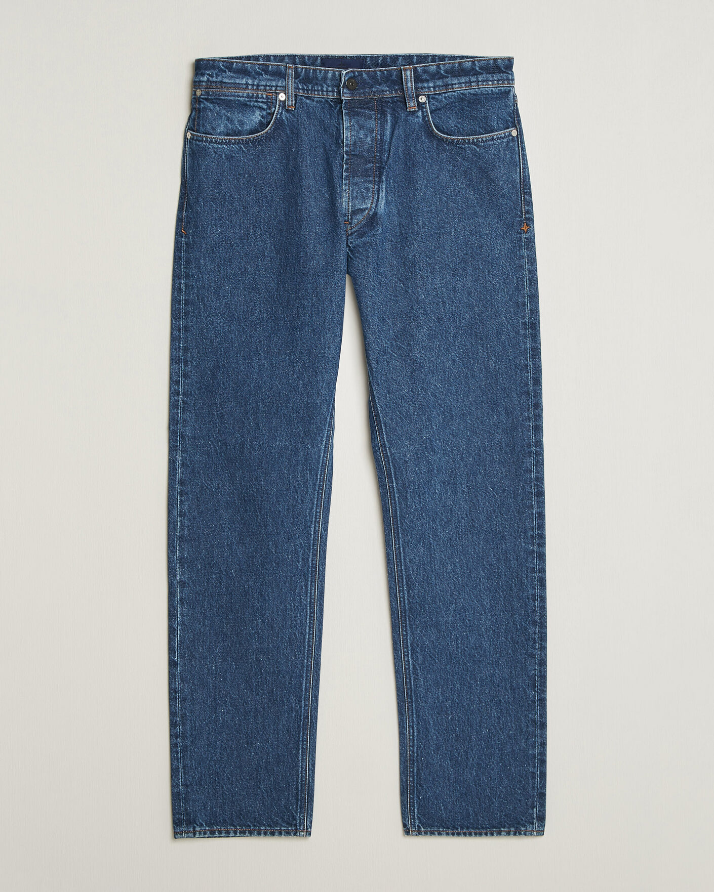 Heren | Jeans | Stone Island | Regular Straight Fit Indigo Jeans Blue Medium Wash